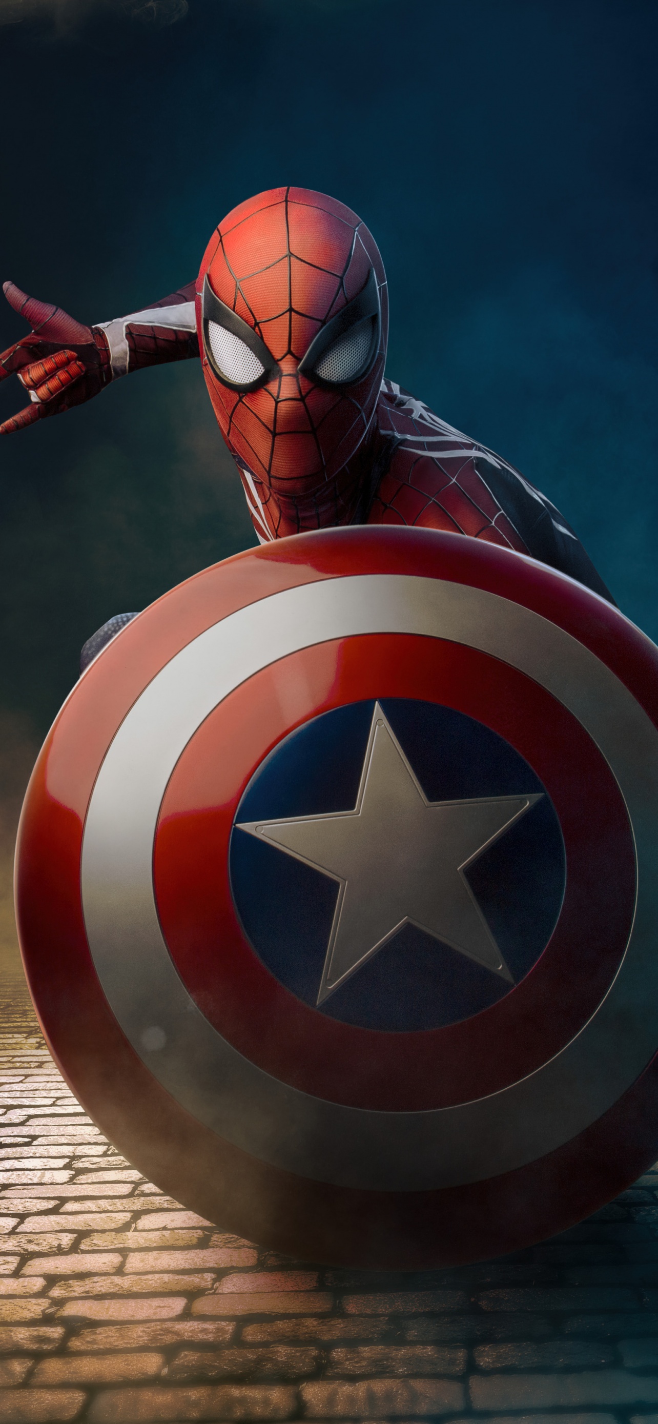 Spider Man Wallpaper 4K, Captain America's Shield, Graphics CGI