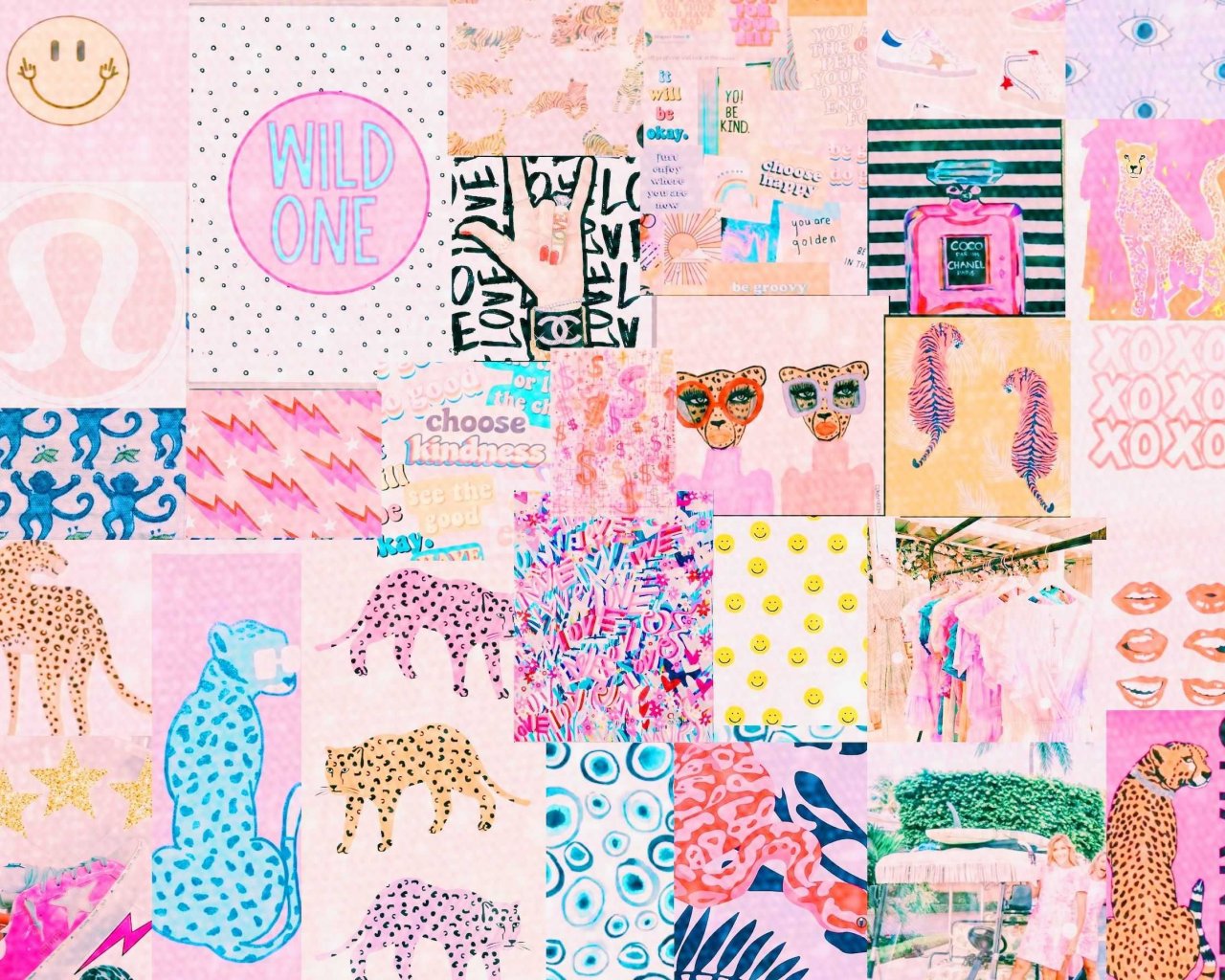 Download Preppy Lip In Cute Cheetah Print Wallpaper