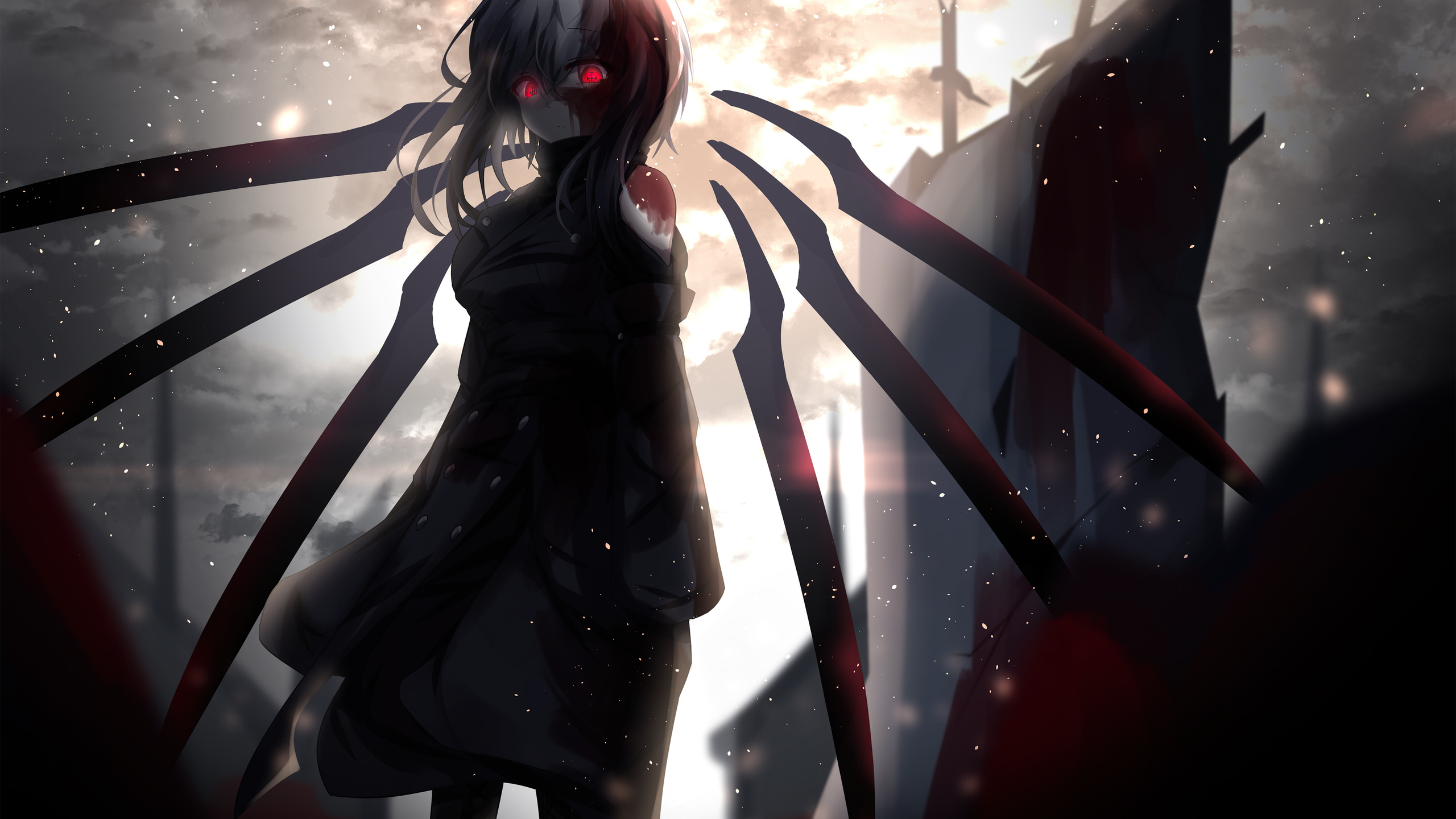 Red Glowing Eyes Anime Girl 5k 1440P Resolution HD 4k Wallpaper, Image, Background, Photo and Picture