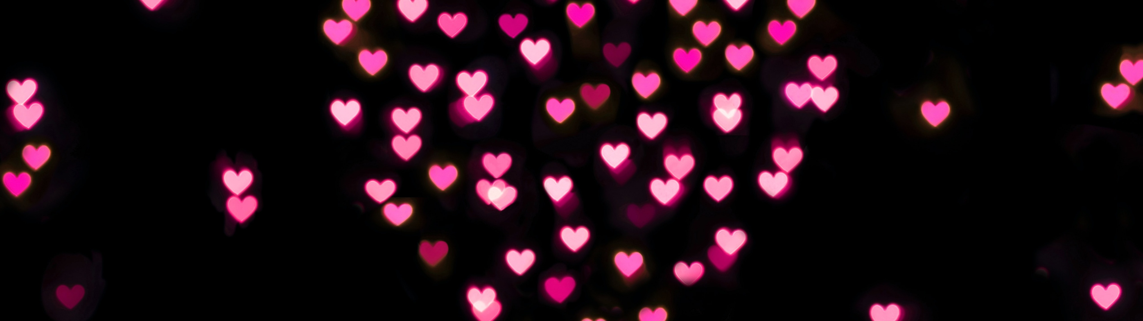 Pink hearts Wallpaper 4K, Black