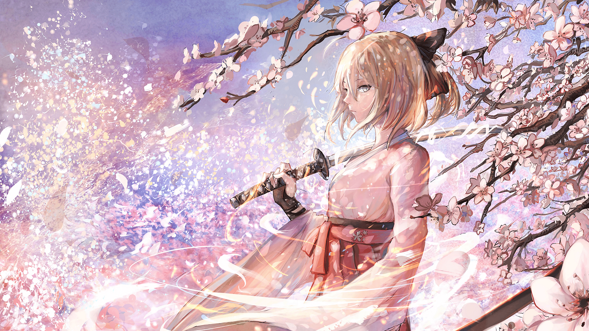 Sakura Saber [Fate Grand Order] (1920x1080), HQ Background. HD Wallpaper Gallery. Gallsource.com. Samurai Anime, Anime, Character Wallpaper