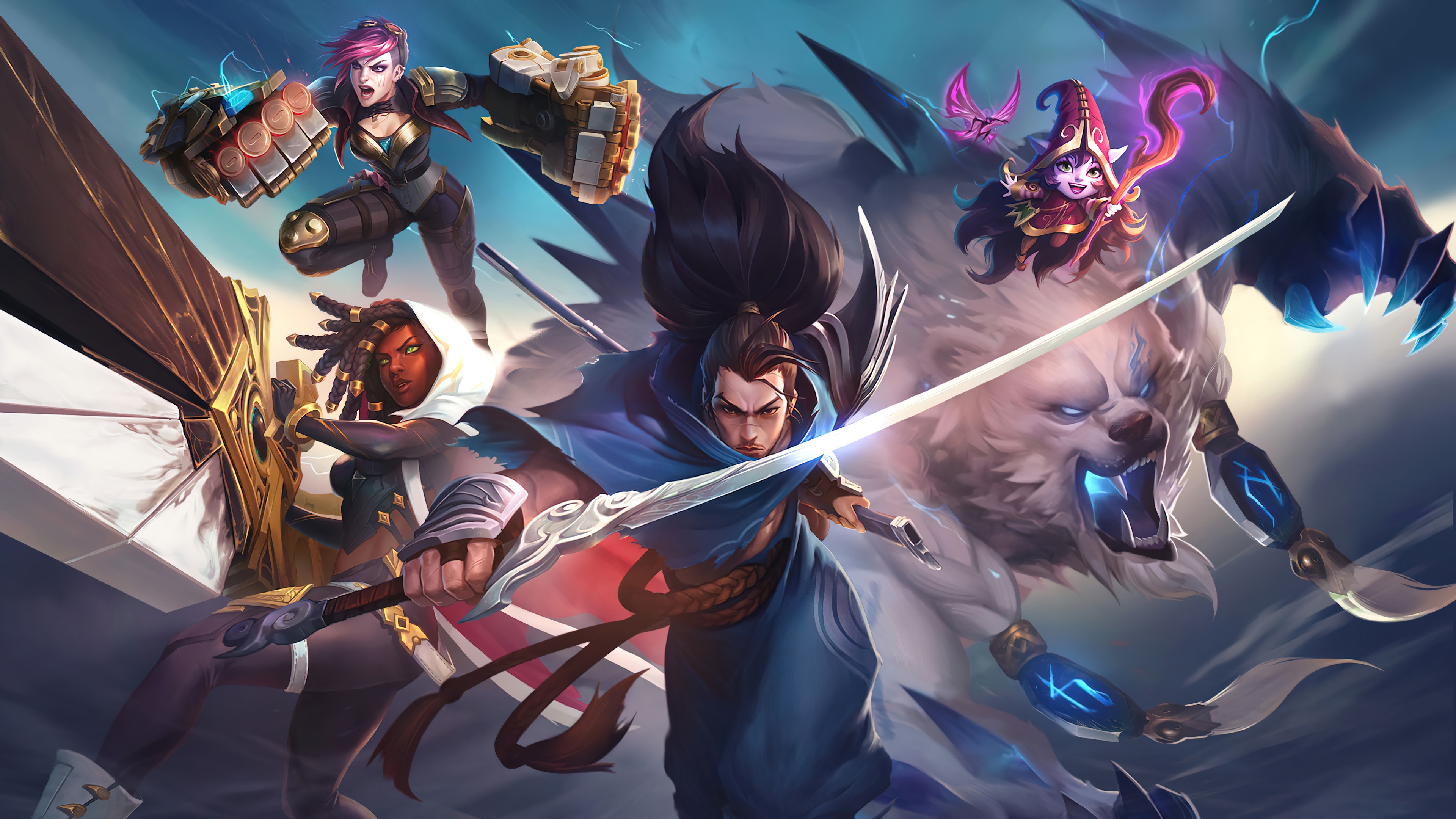 wallpaper, lol, yasuo, senna, volibear, lulu, vi, 4k, HD HD Wallpaper