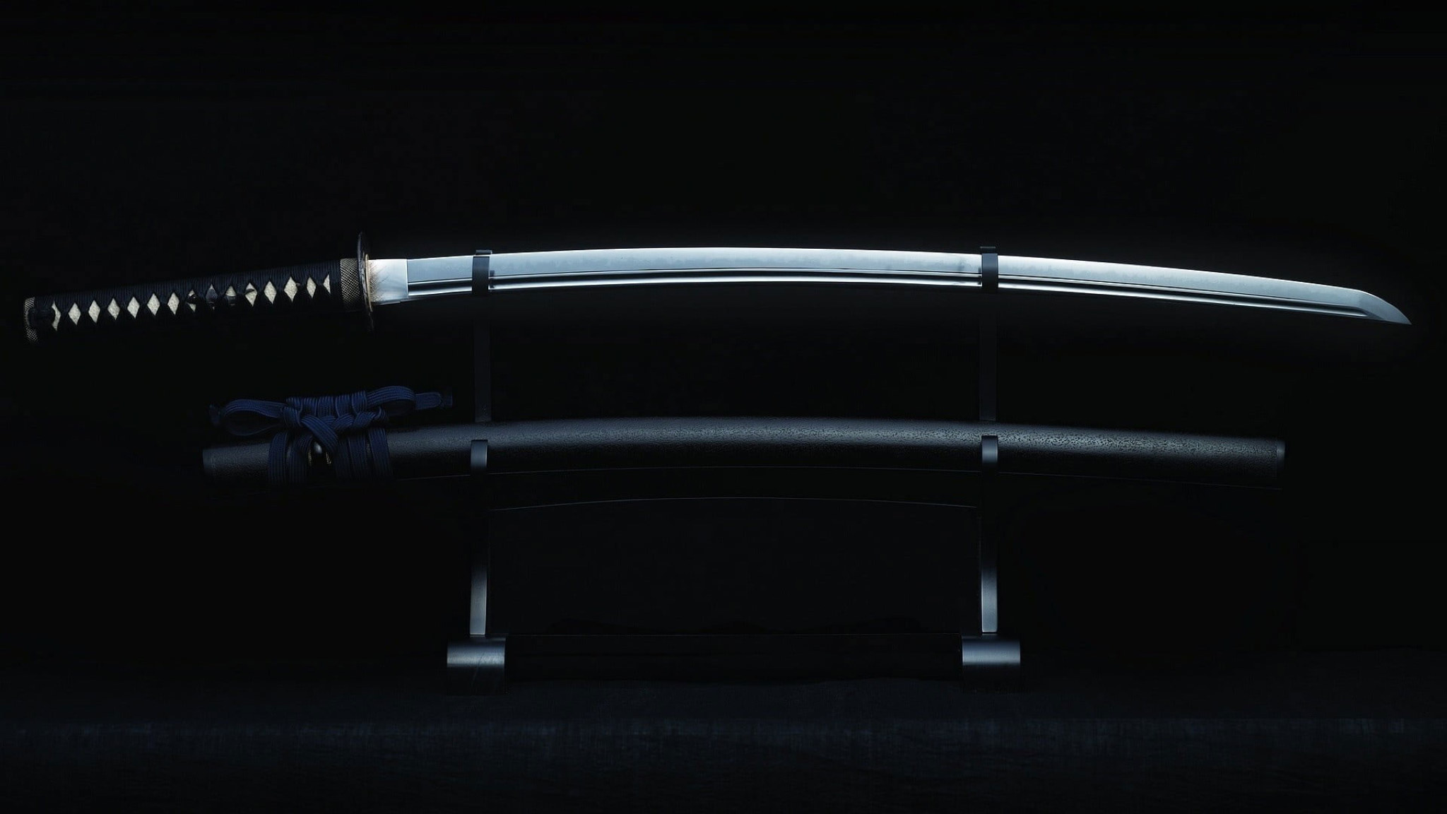 Wallpaper Silver And Black Katana, Samurai, Sword, Weapon • Wallpaper For You