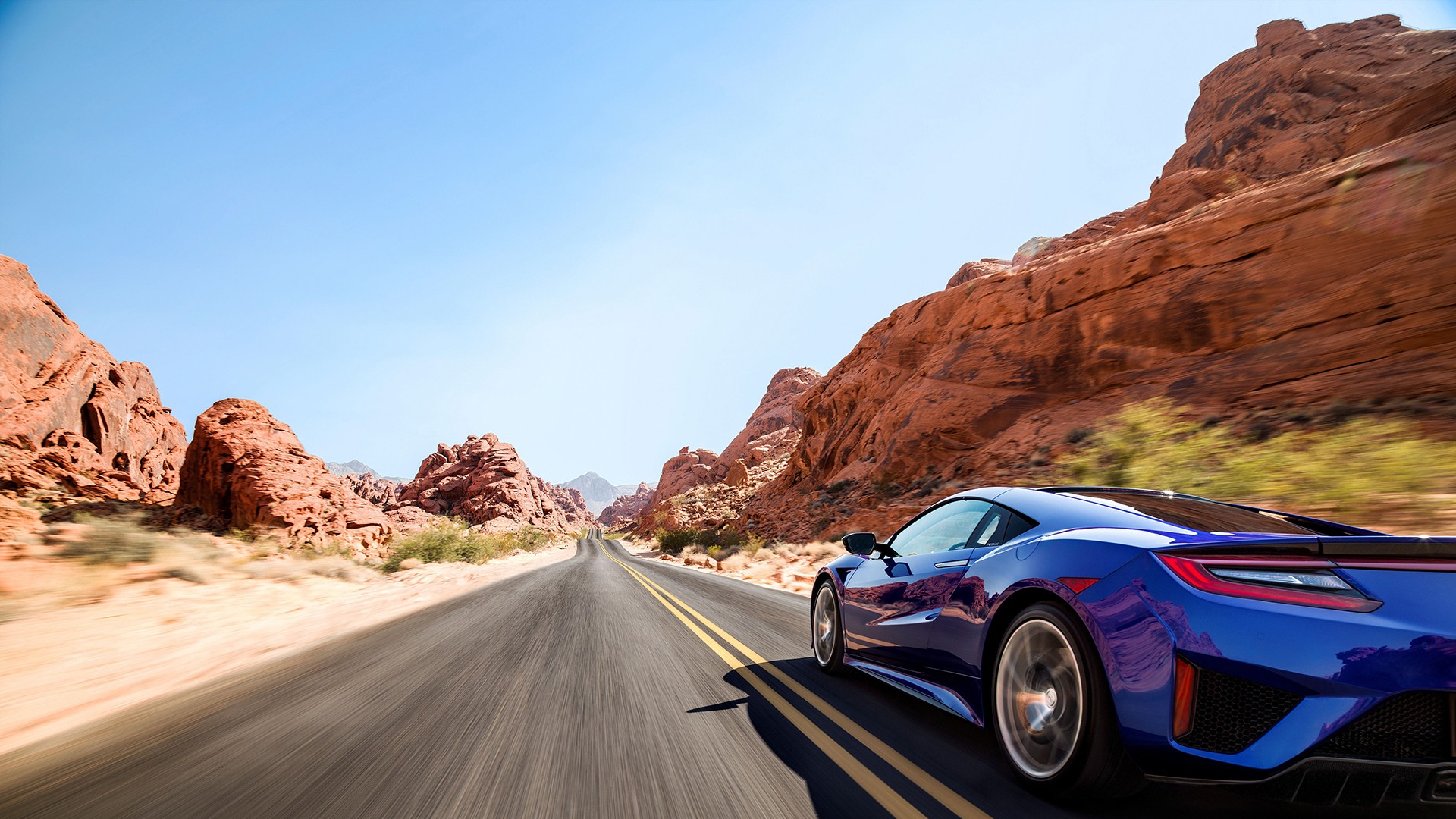 car, Sports Car, Blue, Road, Desert, Acura NSX Wallpaper HD / Desktop and Mobile Background