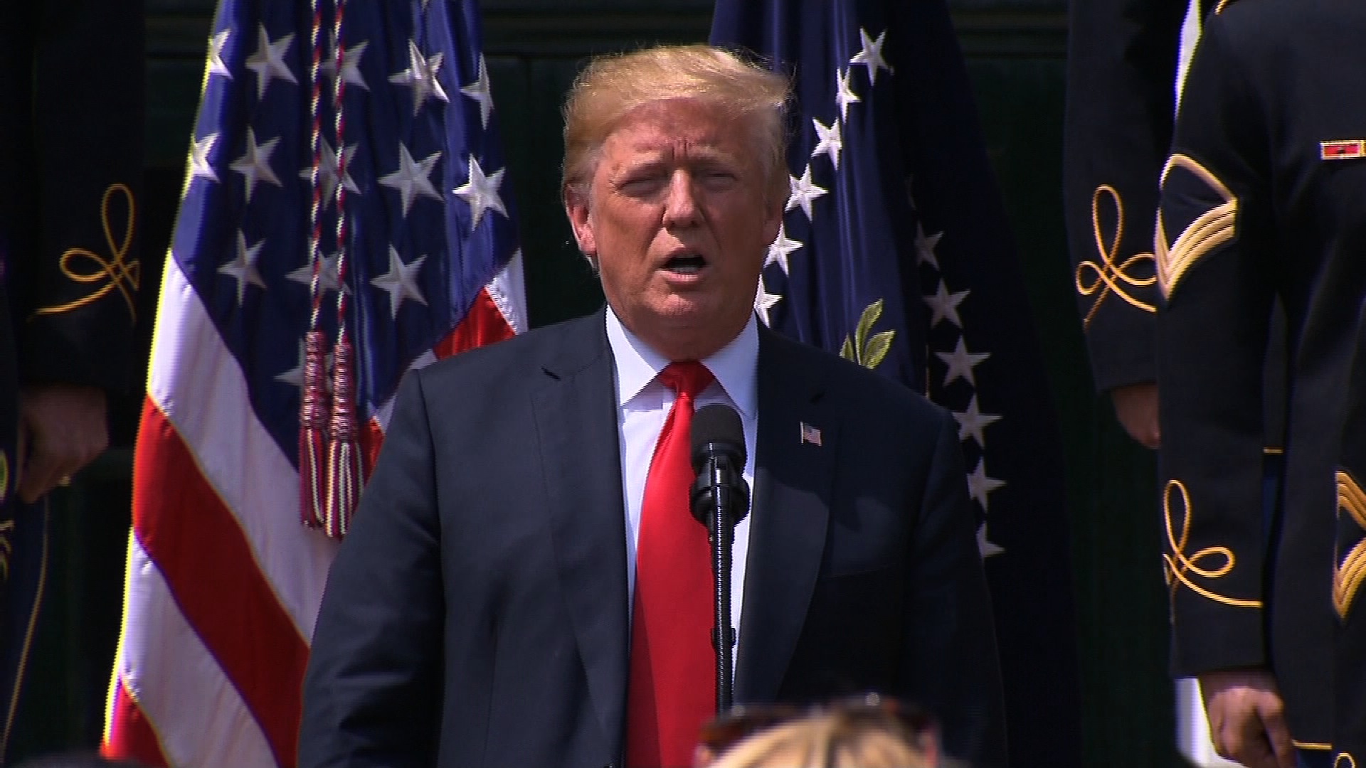 See Trump sing 'God Bless America'