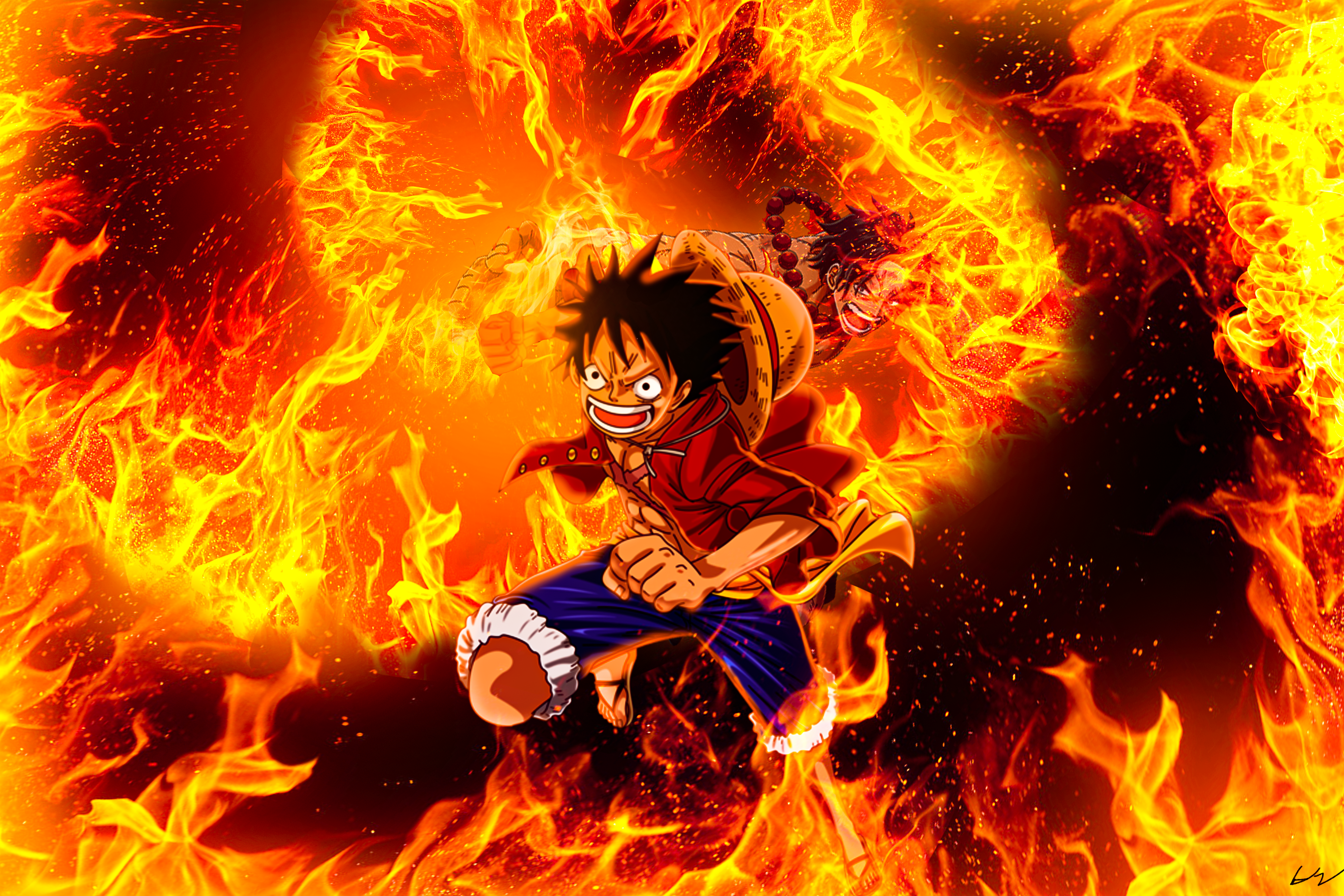 Luffy Red Hawk, done with photohop. Let me know what you guys think!, One Piece Manga Plus