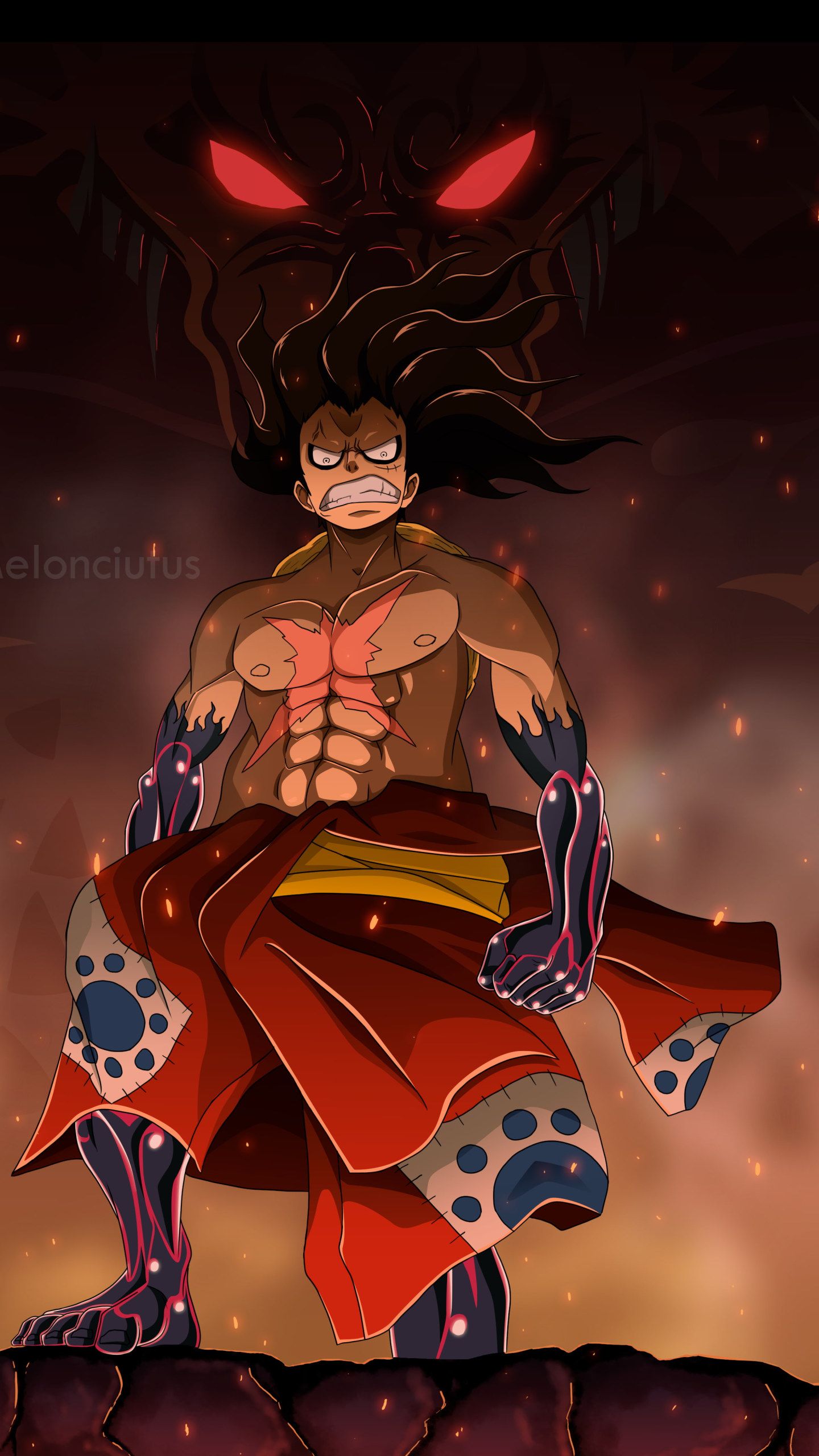 Luffy Red Wallpaper Free Luffy Red Background