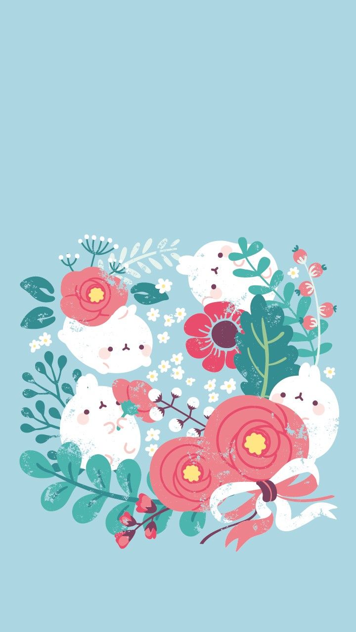Molang wallpaper. Wallpaper iphone cute, Molang wallpaper, Kawaii wallpaper