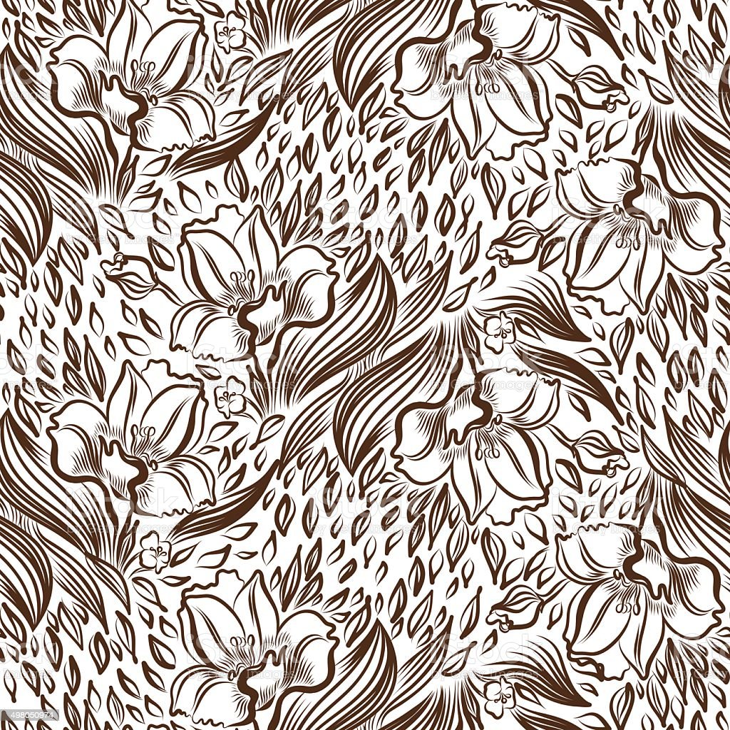 Narcissus Spring Flower Tattoo Drawing Stock Illustration Image Now