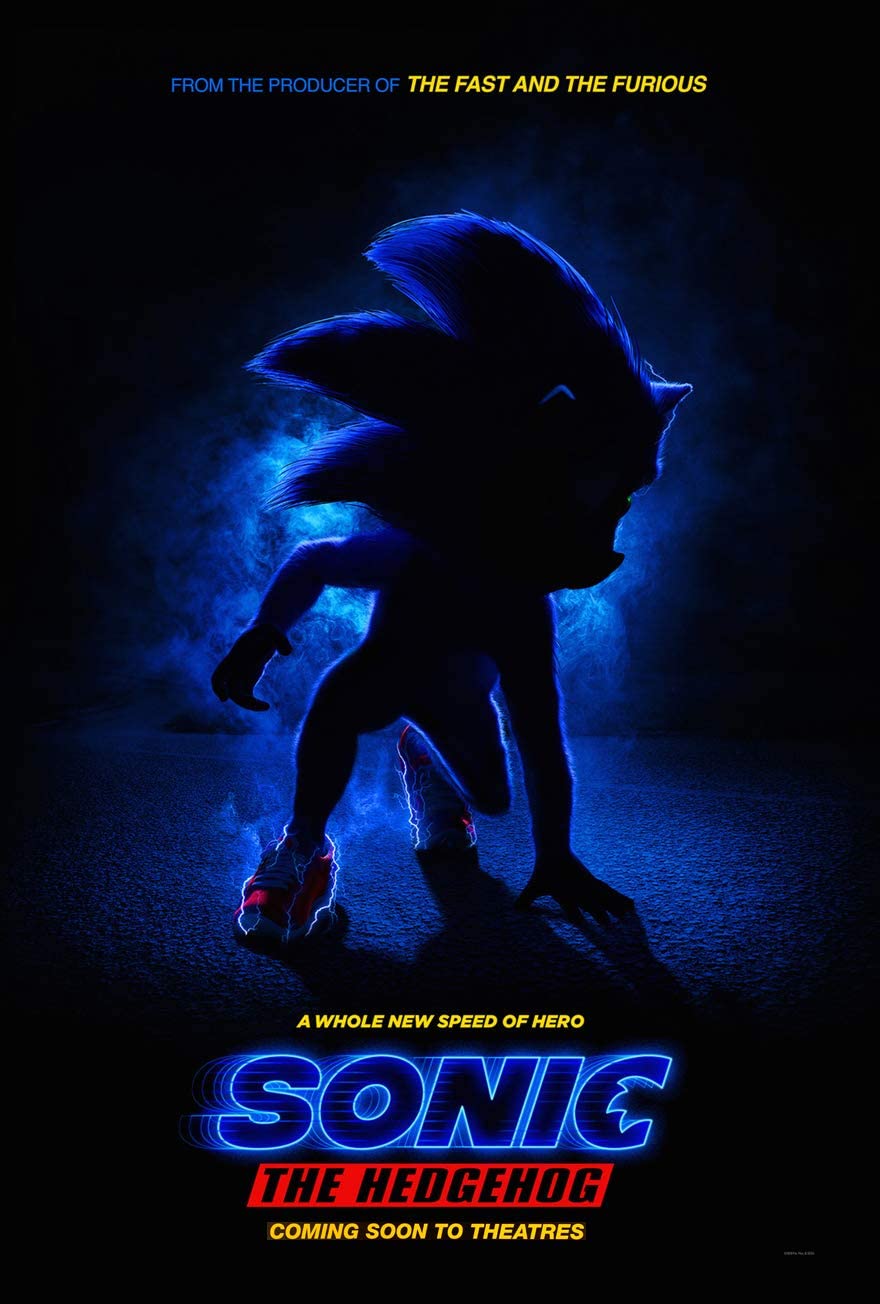 SONIC THE HEDGEHOG MOVIE POSTER 2 Sided ORIGINAL INTL Advance 27x40 JIM CARREY, Home & Kitchen