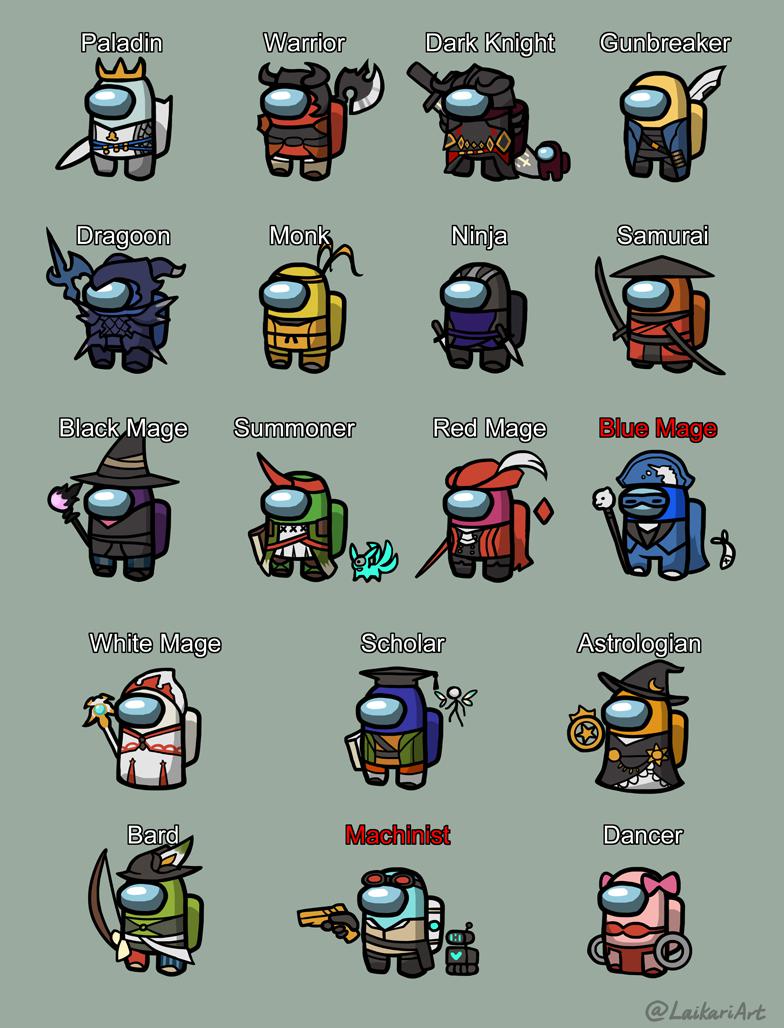 Among Us characters as FFXIV classes