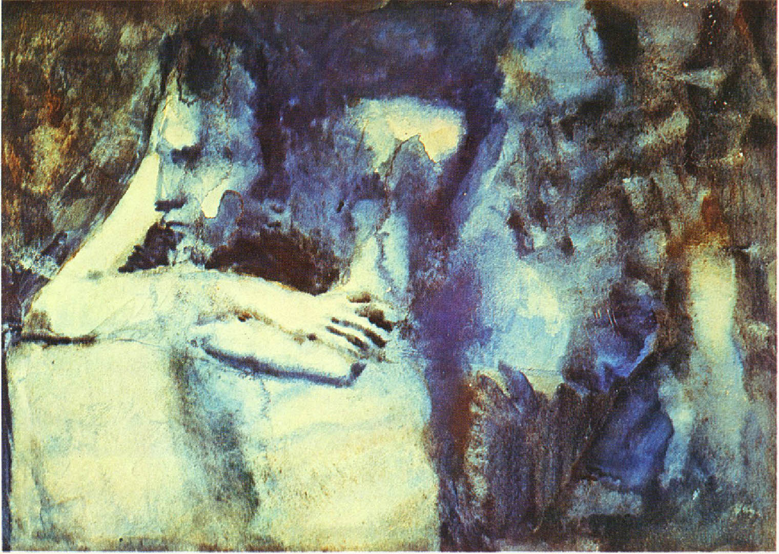 Woman Planning For The Future picasso blue period art wallpaper