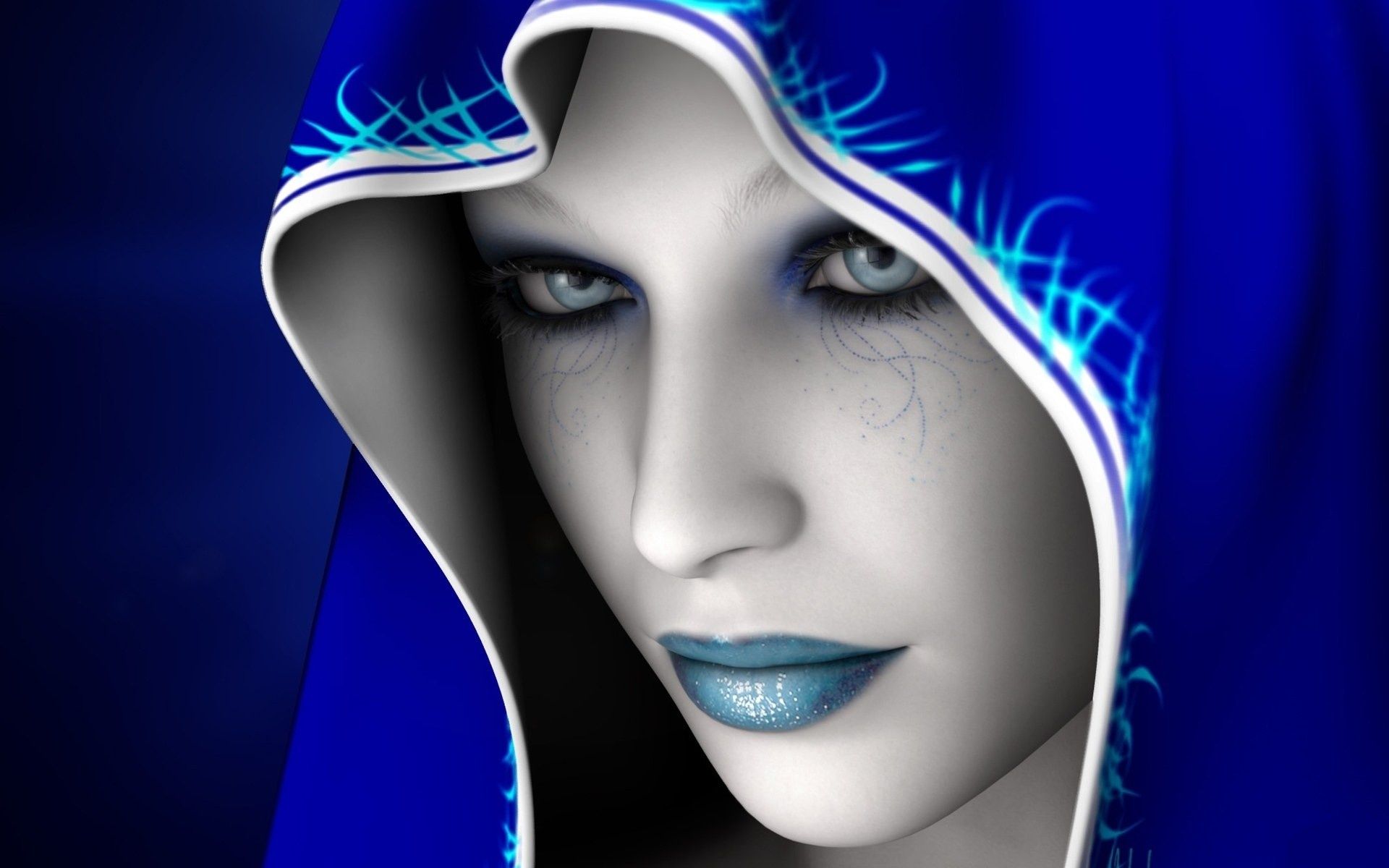 Blue Girl Wallpaper