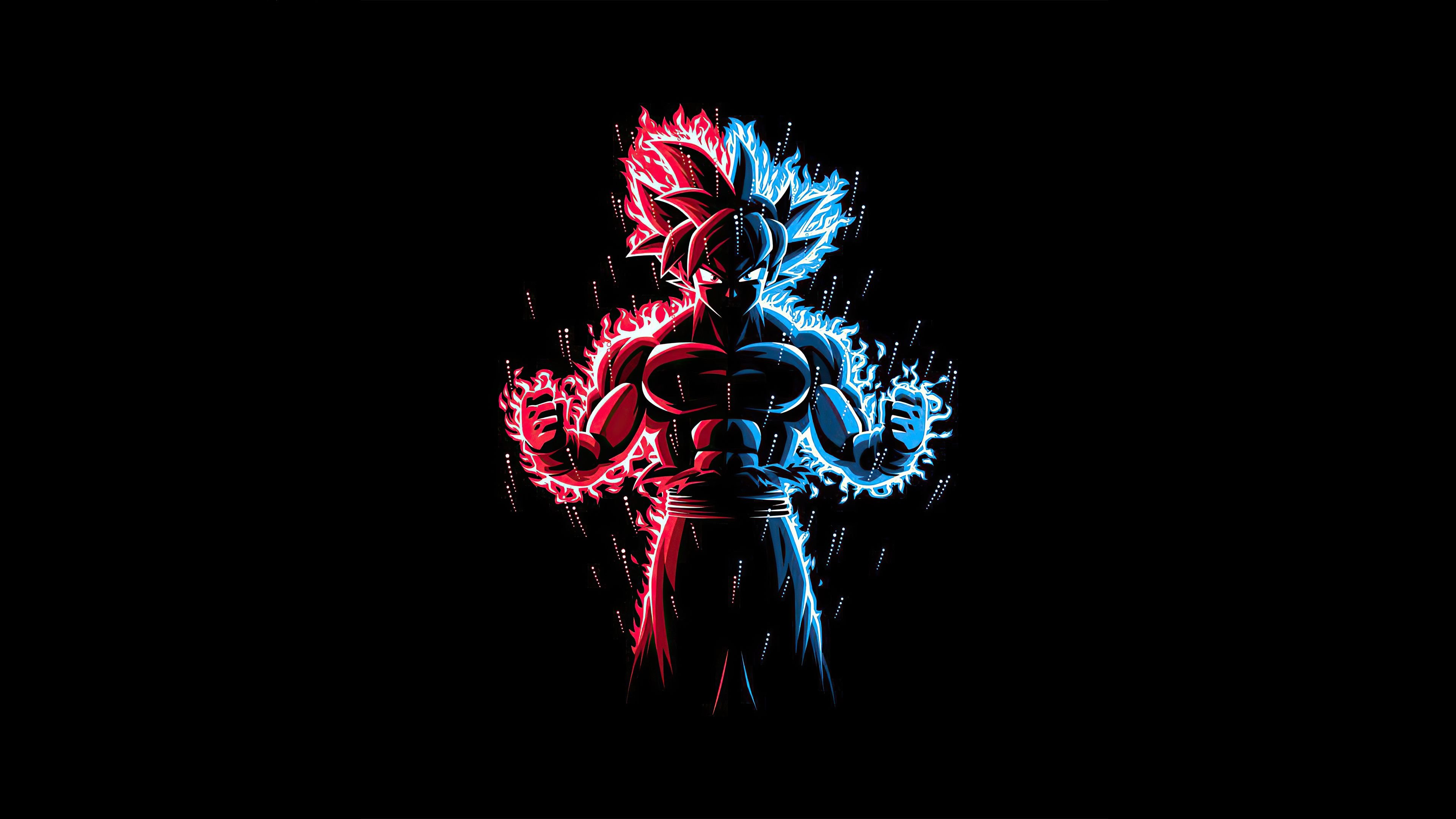 Red and Blue Goku Wallpaper