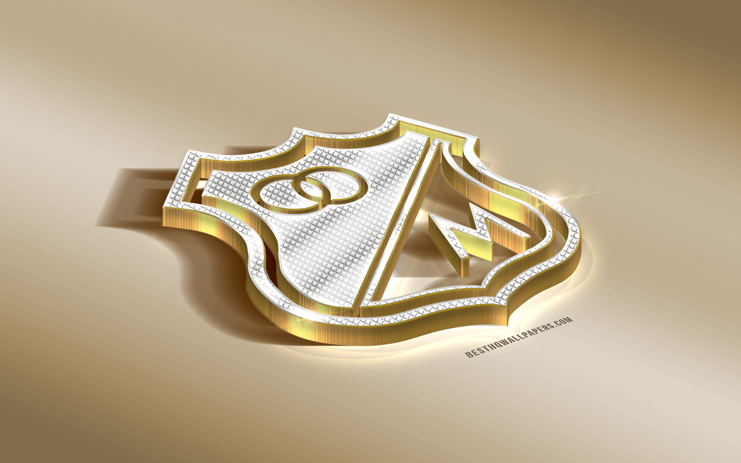Download wallpaper Millonarios FC, Colombian Football Club, Golden Silver logo, Bogota, Colombia, Liga Aguila, 3D golden emblem, creative 3D art, football for desktop with resolution 2560x1600. High Quality HD picture wallpaper