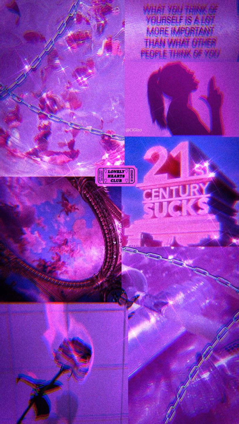 Electric Pink Purple glitch aesthetic edit. Cute wallpaper background, Riverdale wallpaper iphone, Sky aesthetic