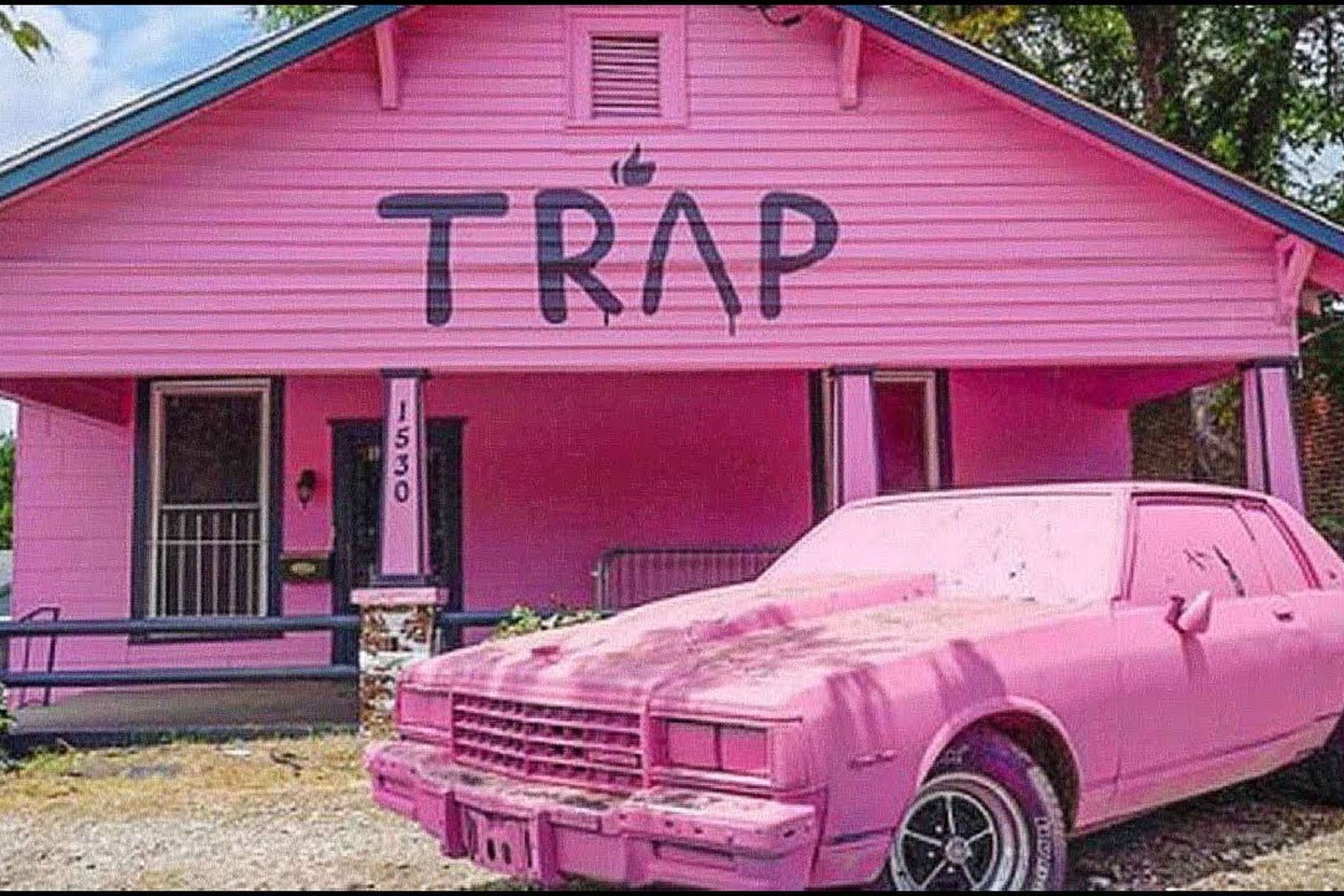 Chainz's Now Famous Pink Trap House To Vanish From Howell Mill. Trap Music Wallpaper, Pink Houses, Pink Photo