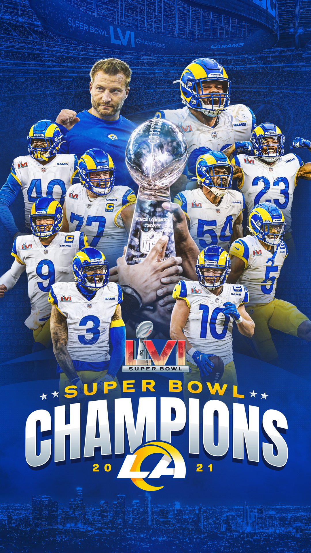 Los Angeles Rams't wait 'til Wednesday. A wallpaper fit for a #SuperBowl Champion