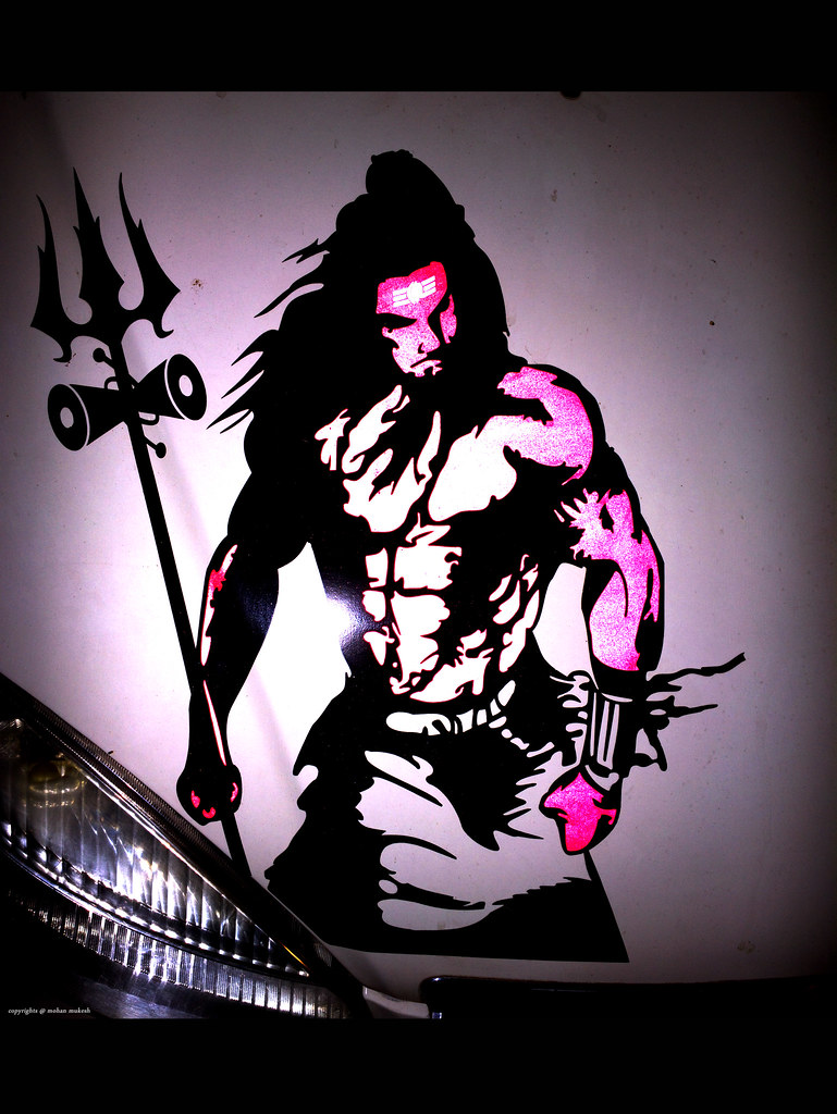 hara hara mahadev. a bholenath sticker on tata indigo cars