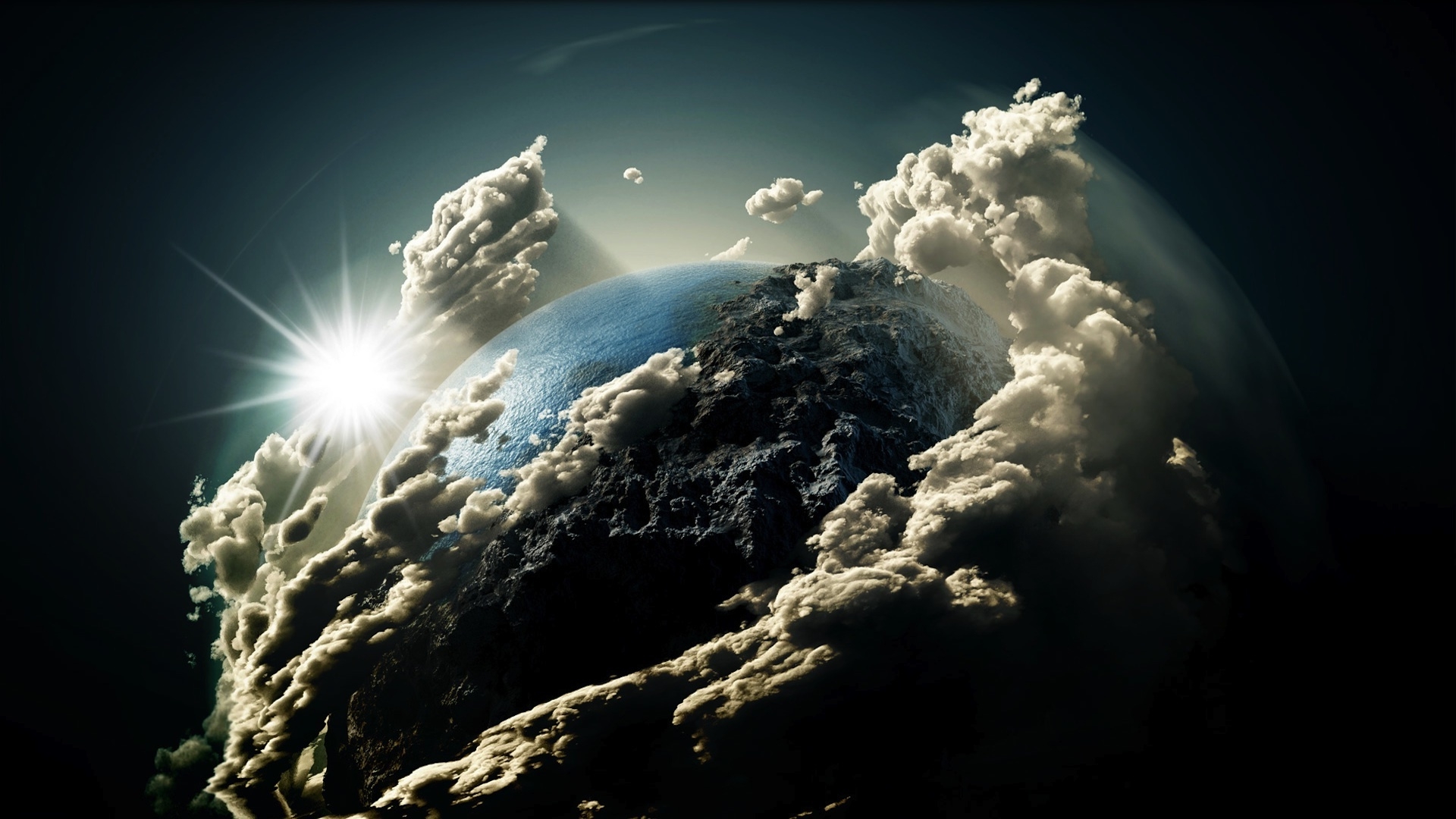 Fantasy Earth Clouds Free Hd Wallpaper