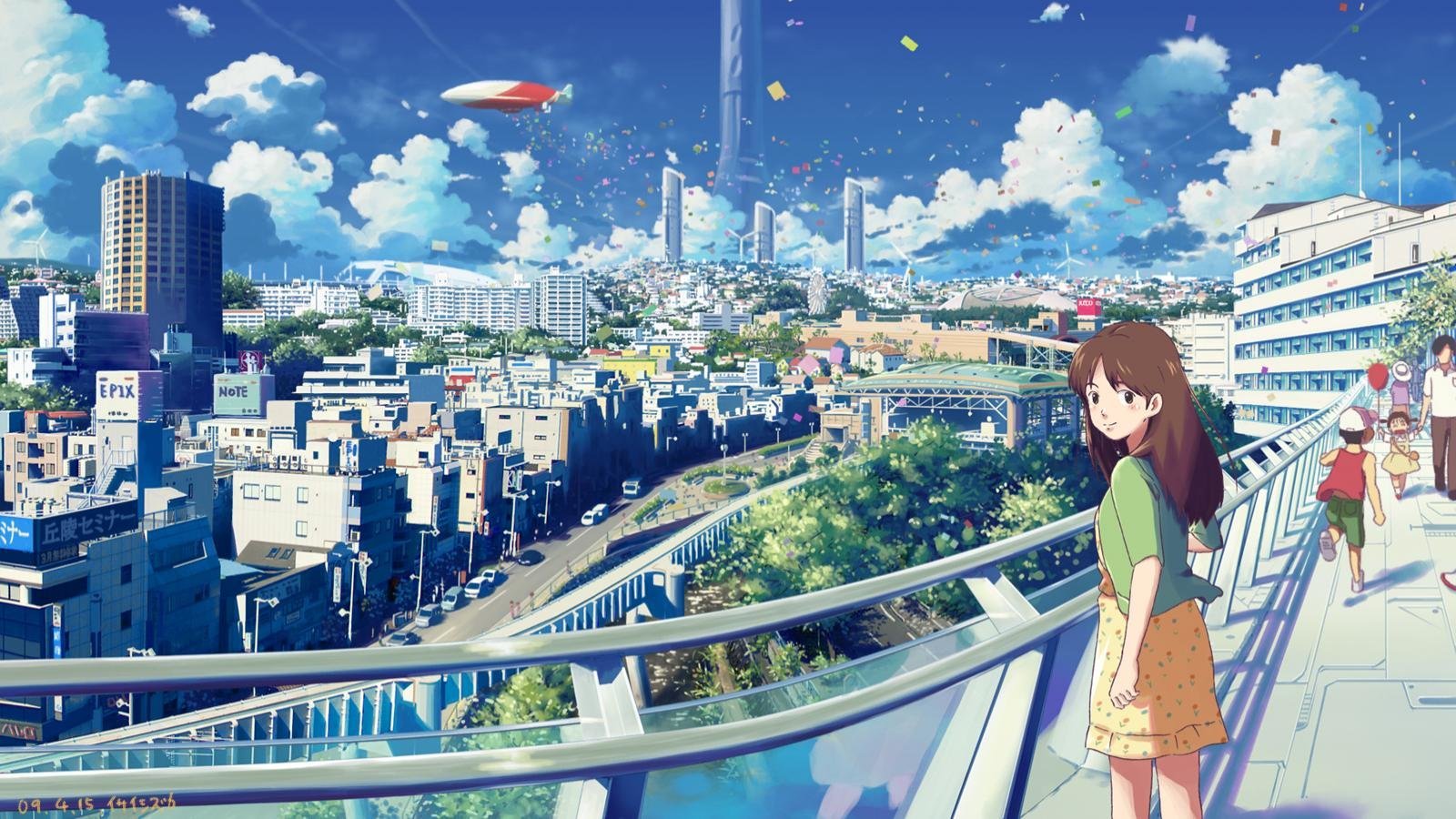Free download Anime city wallpaper HD for desktop background [1600x900] for your Desktop, Mobile & Tablet. Explore Anime City Spring Wallpaper. Wallpaper City, City Background, City Wallpaper
