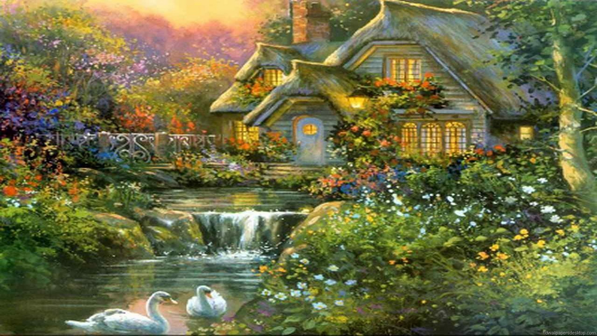 Free download Wallpaper Paintings Art HD Desktop Thomas Kinkade Painting 23 [1920x1080] for your Desktop, Mobile & Tablet. Explore Wallpaper Paintings. Famous Paintings Wallpaper, How to Paint Over Wallpaper