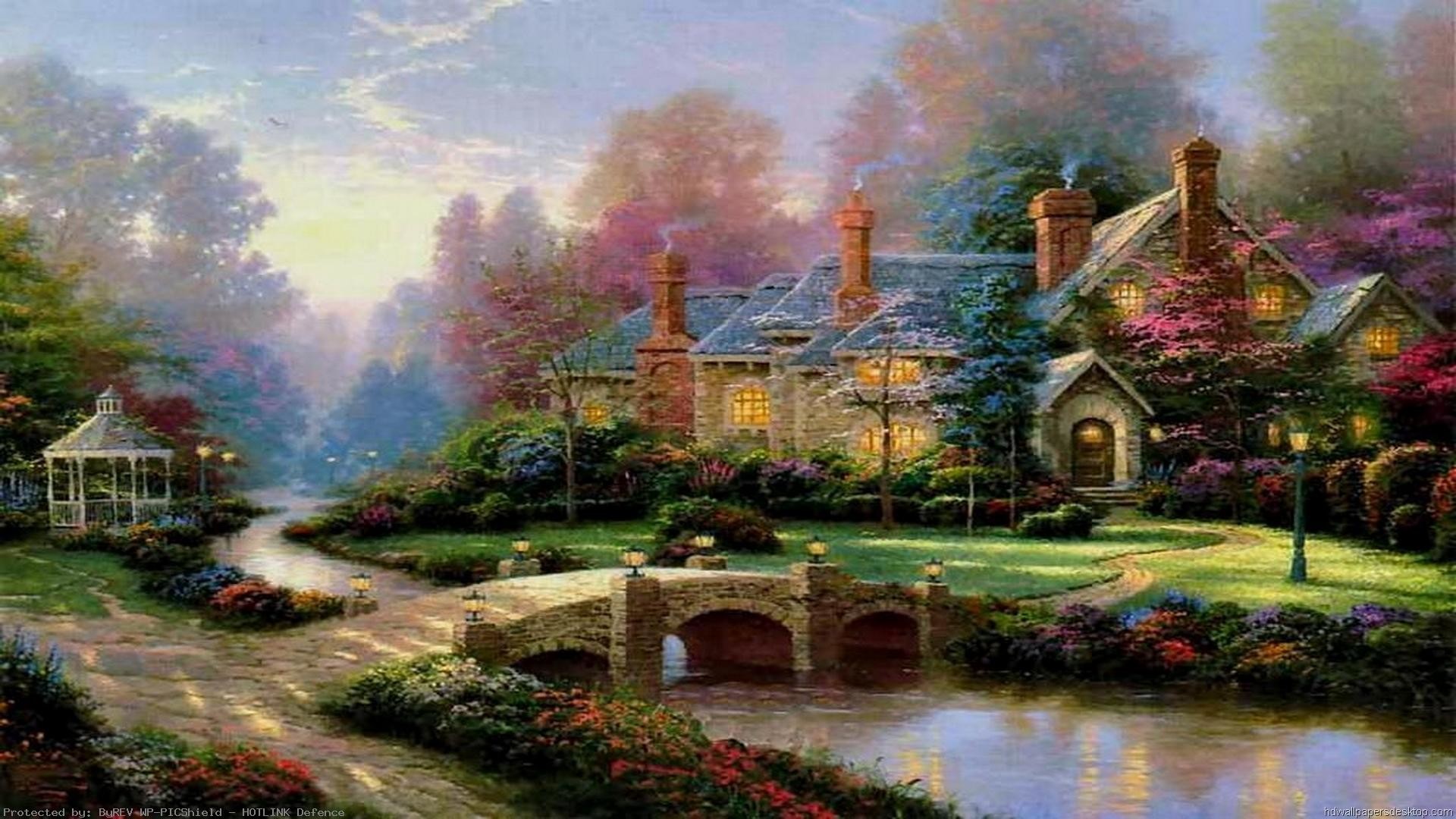 Thomas Kinkade Summer Paintings Thomas Kinkade Paintings Art