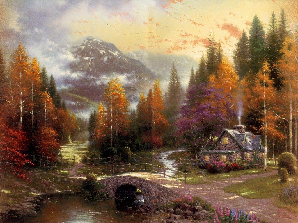 Thomas Kinkade Fall Wallpaper