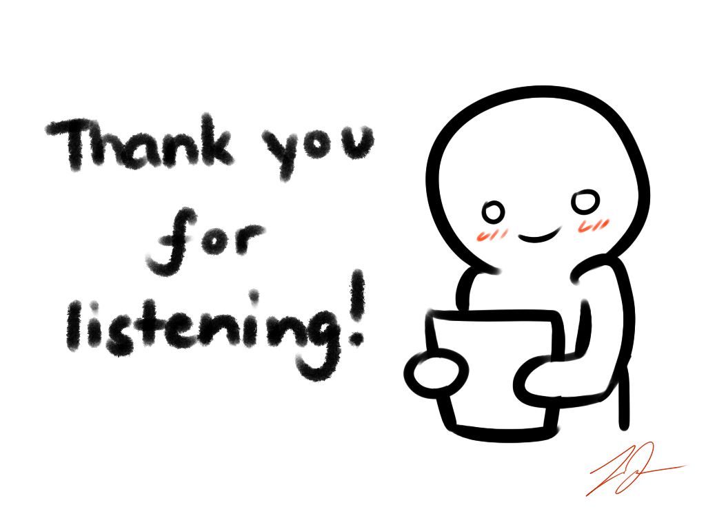 Thank you for listening' card. Thank you for listening, Thank you wallpaper, Thank you for listening powerpoint cute
