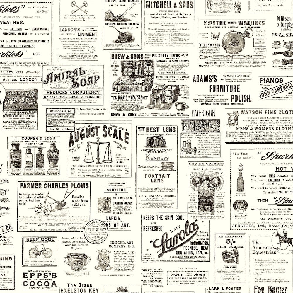 3115 64272 Wallpaper Vintage Newspaper