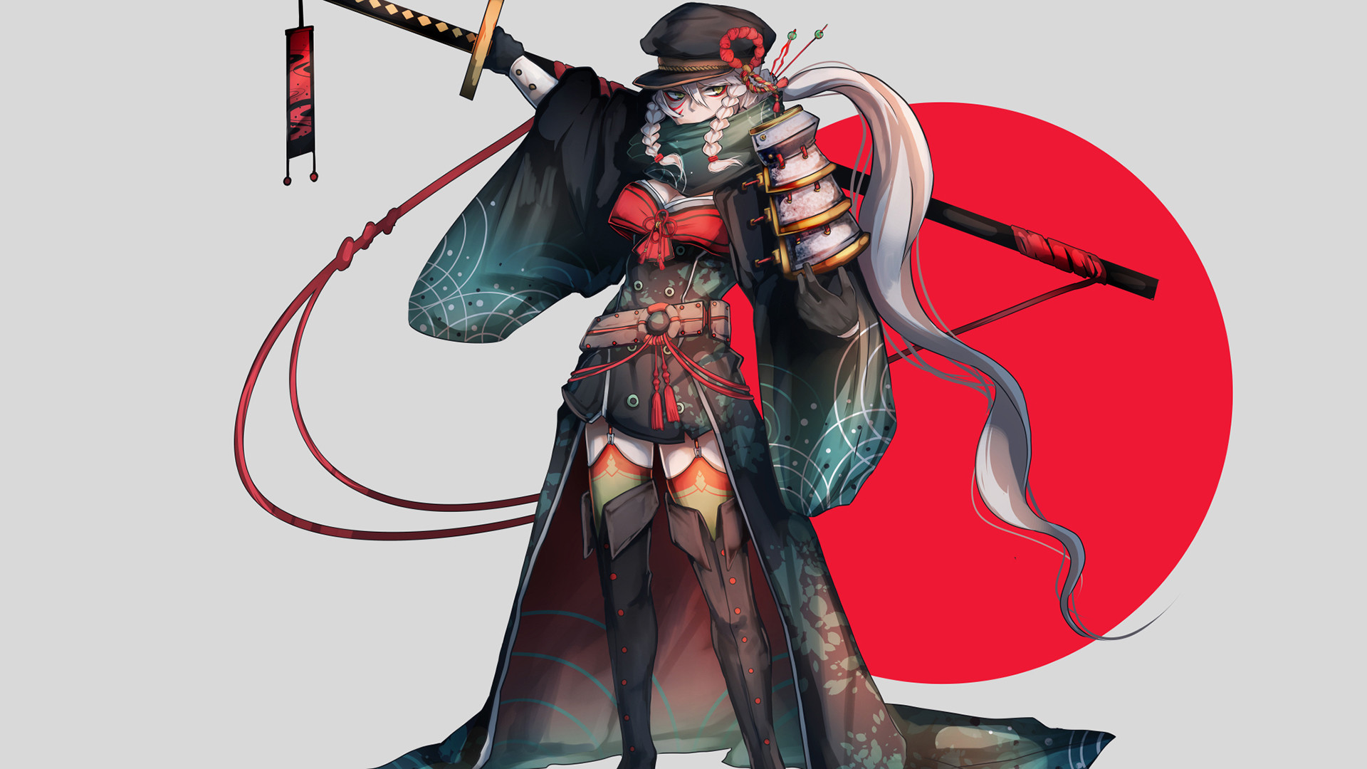 Desktop Wallpaper Anime Girl, Warrior, Katana, HD Image, Picture, Background, 7a6f72
