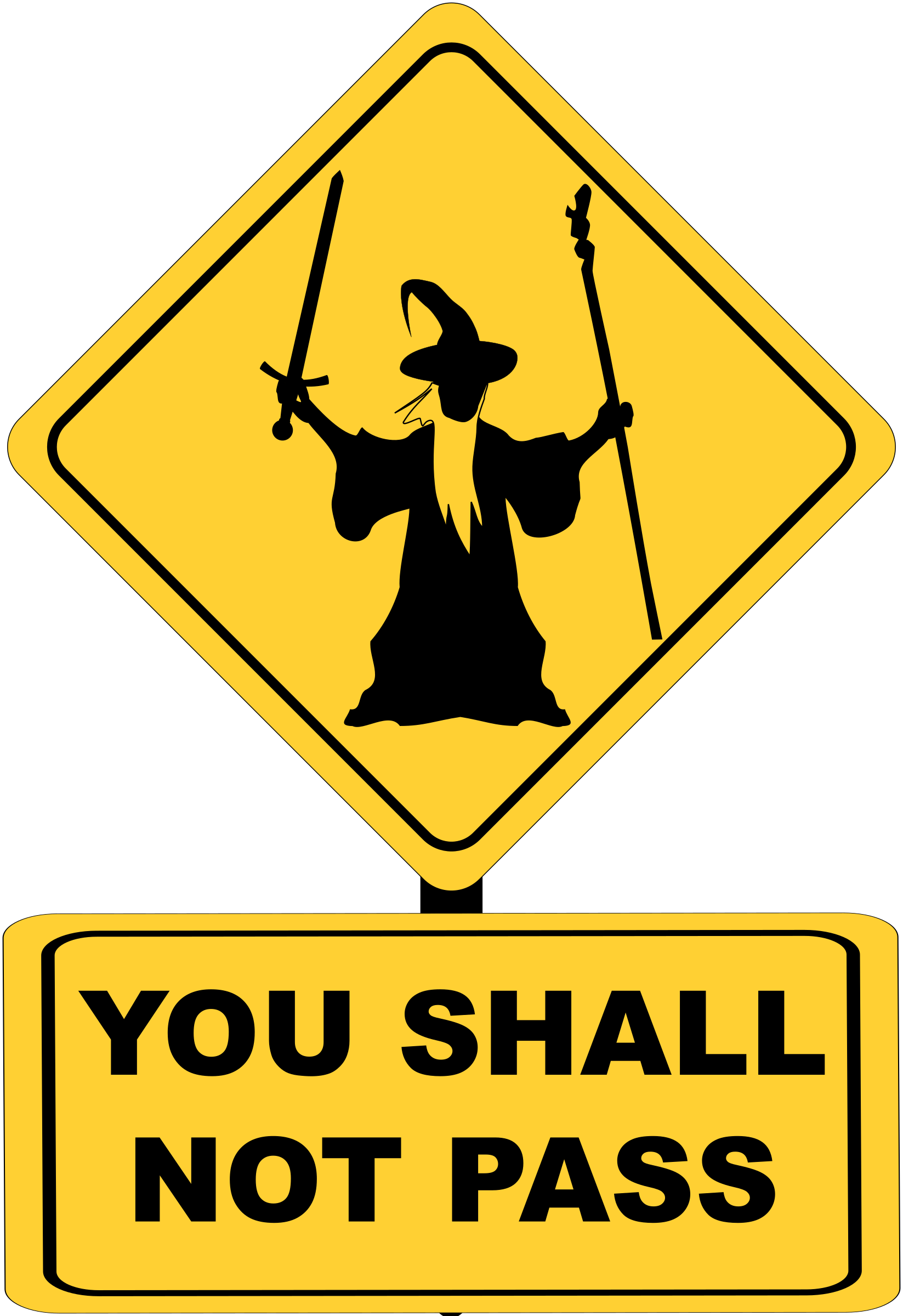 You Shall Not Pass Sign with Gandalf vector clipart image Domain photo