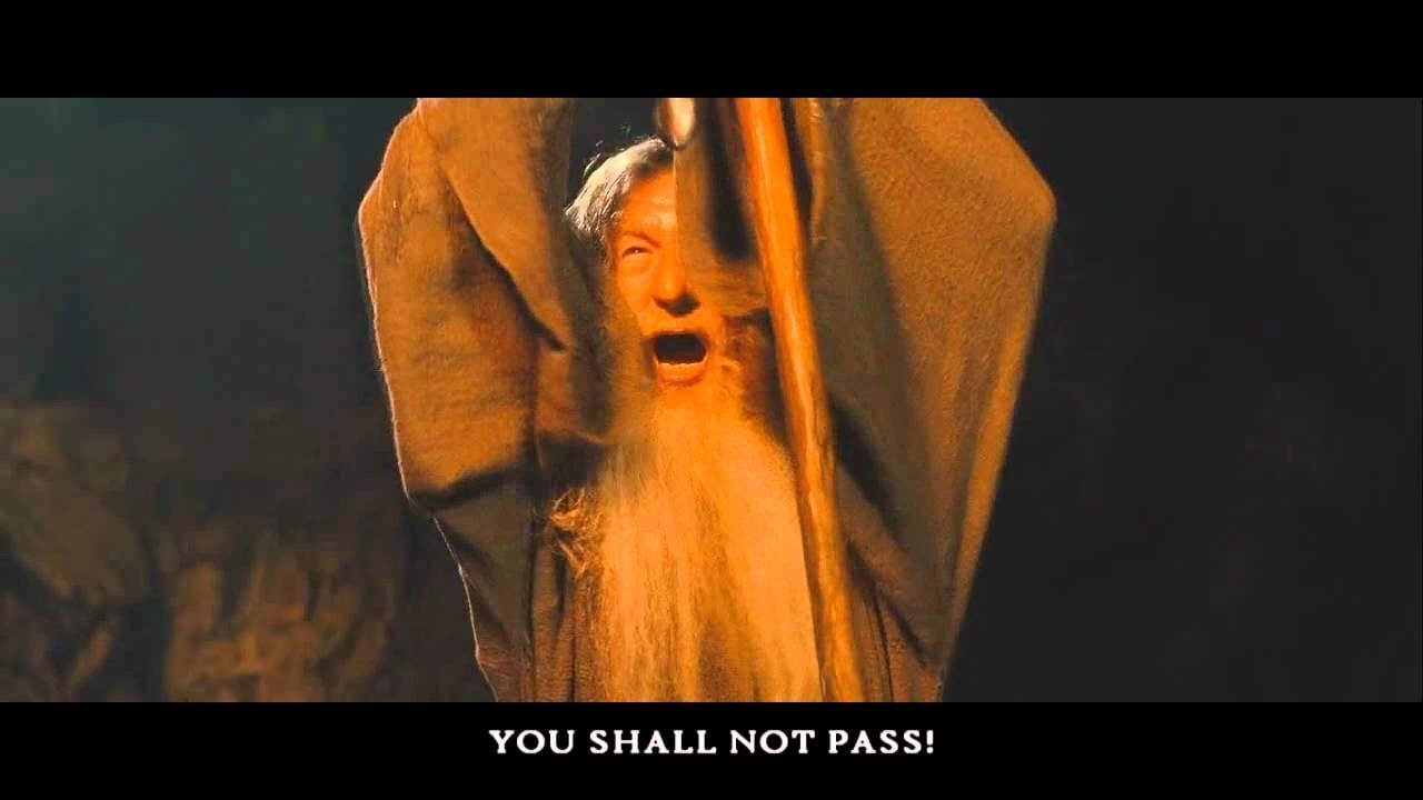 you shall not pass gandalf with bottom text image all time