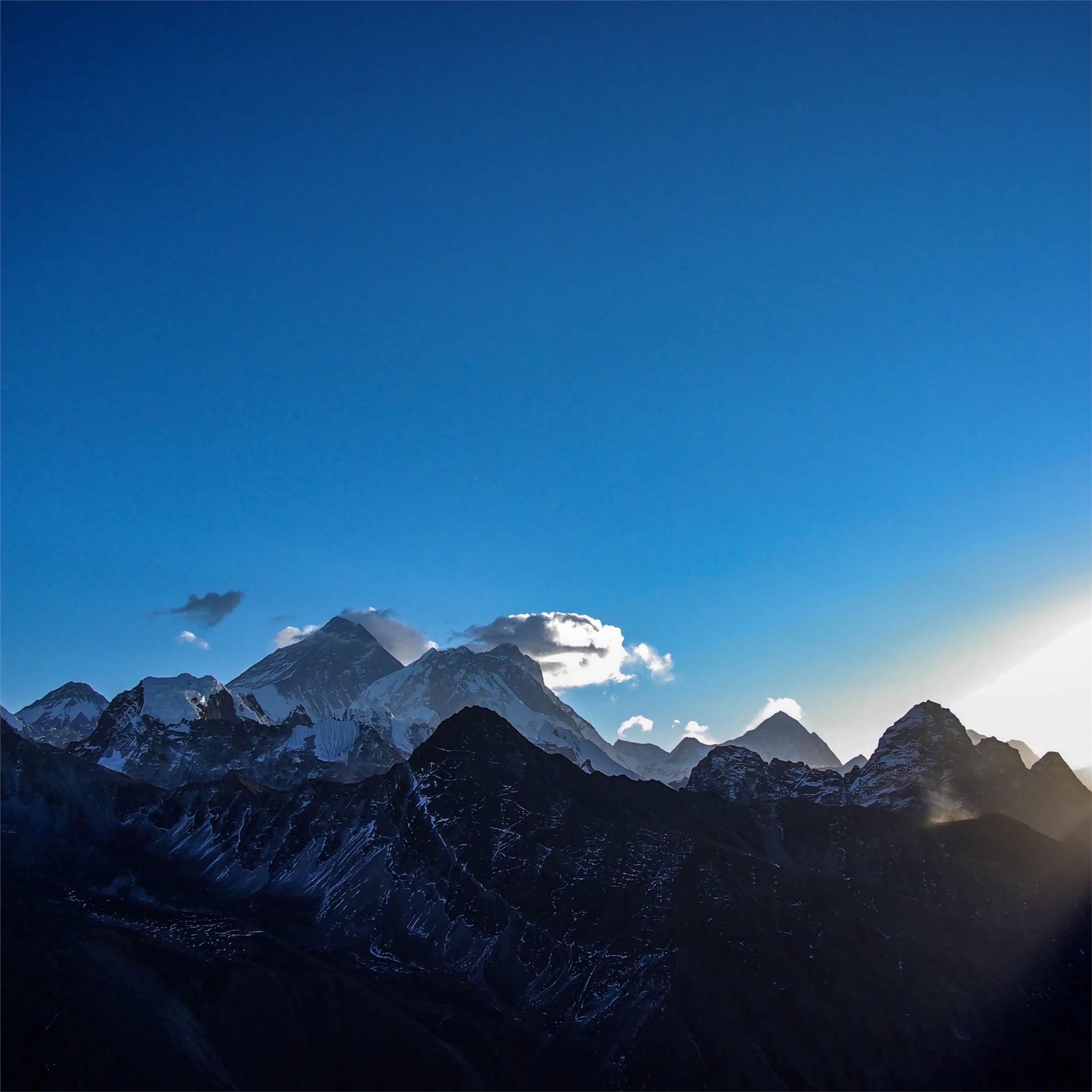 landscape early morning mountains lights 5k iPad Air Wallpaper Free Download