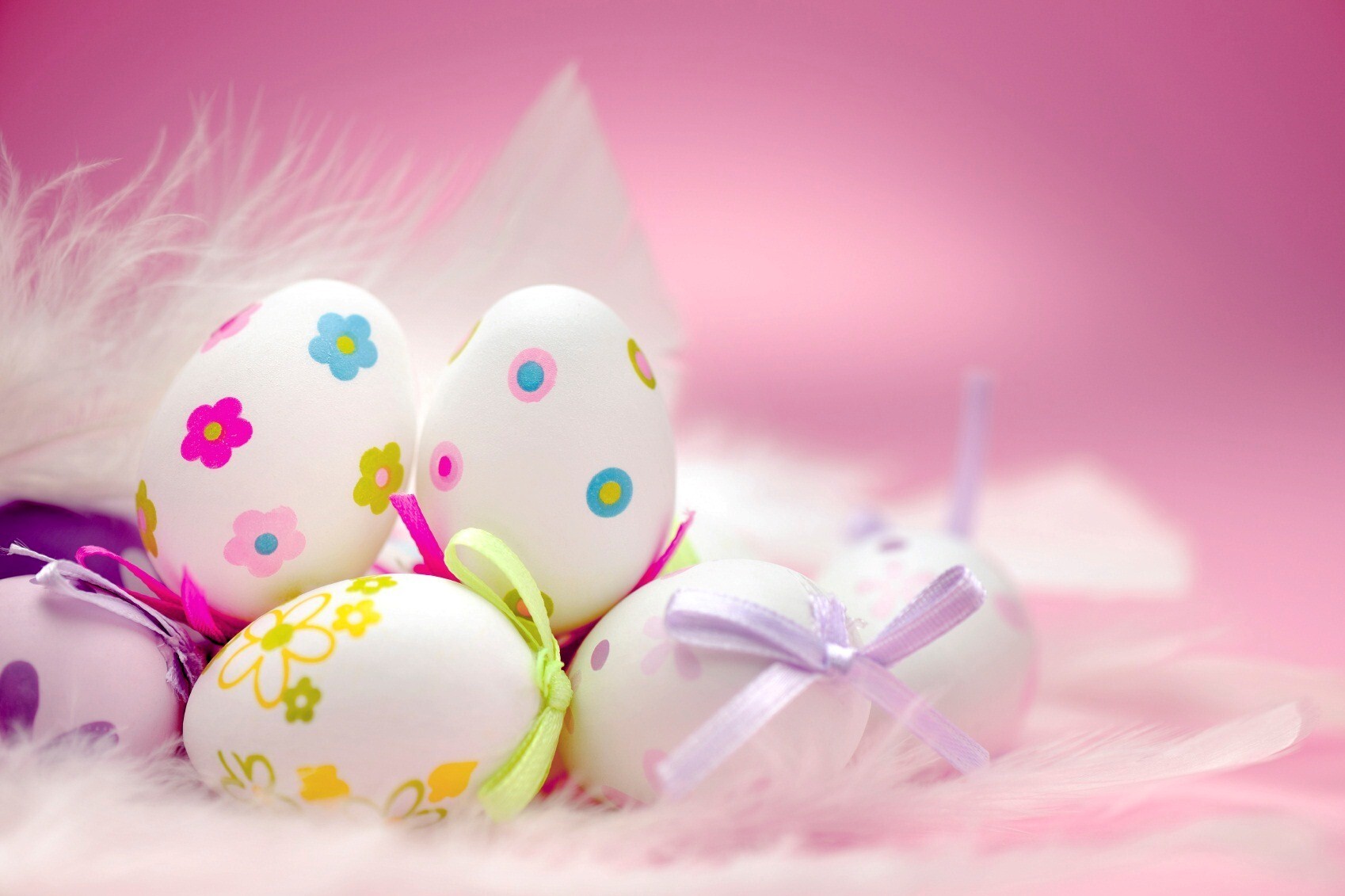 Happy Easter Eggs Gift in Pink Background