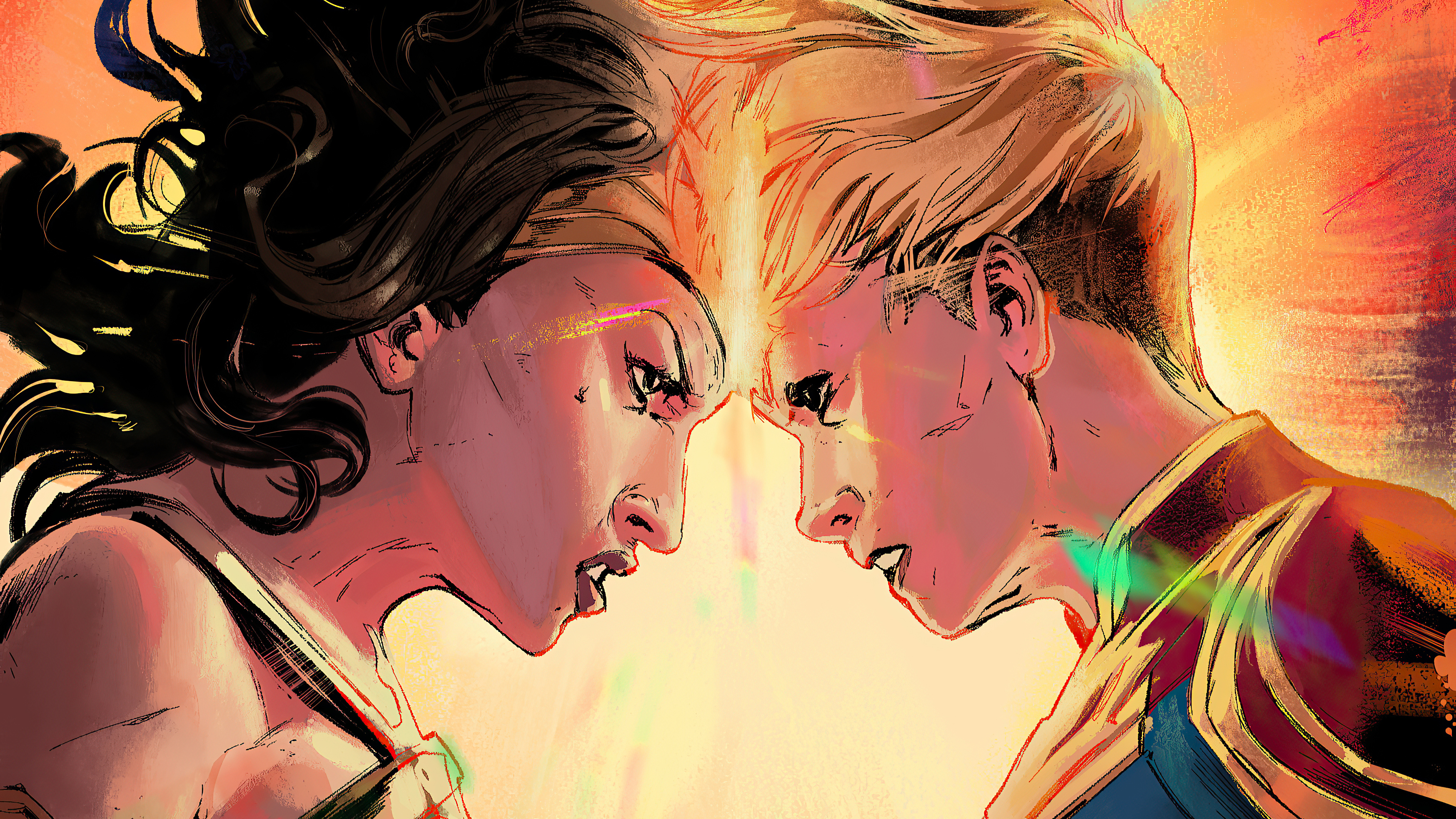 Captain Marvel Crossover Dc Comics Marvel Comics Wonder Woman Wallpaper:3496x1966