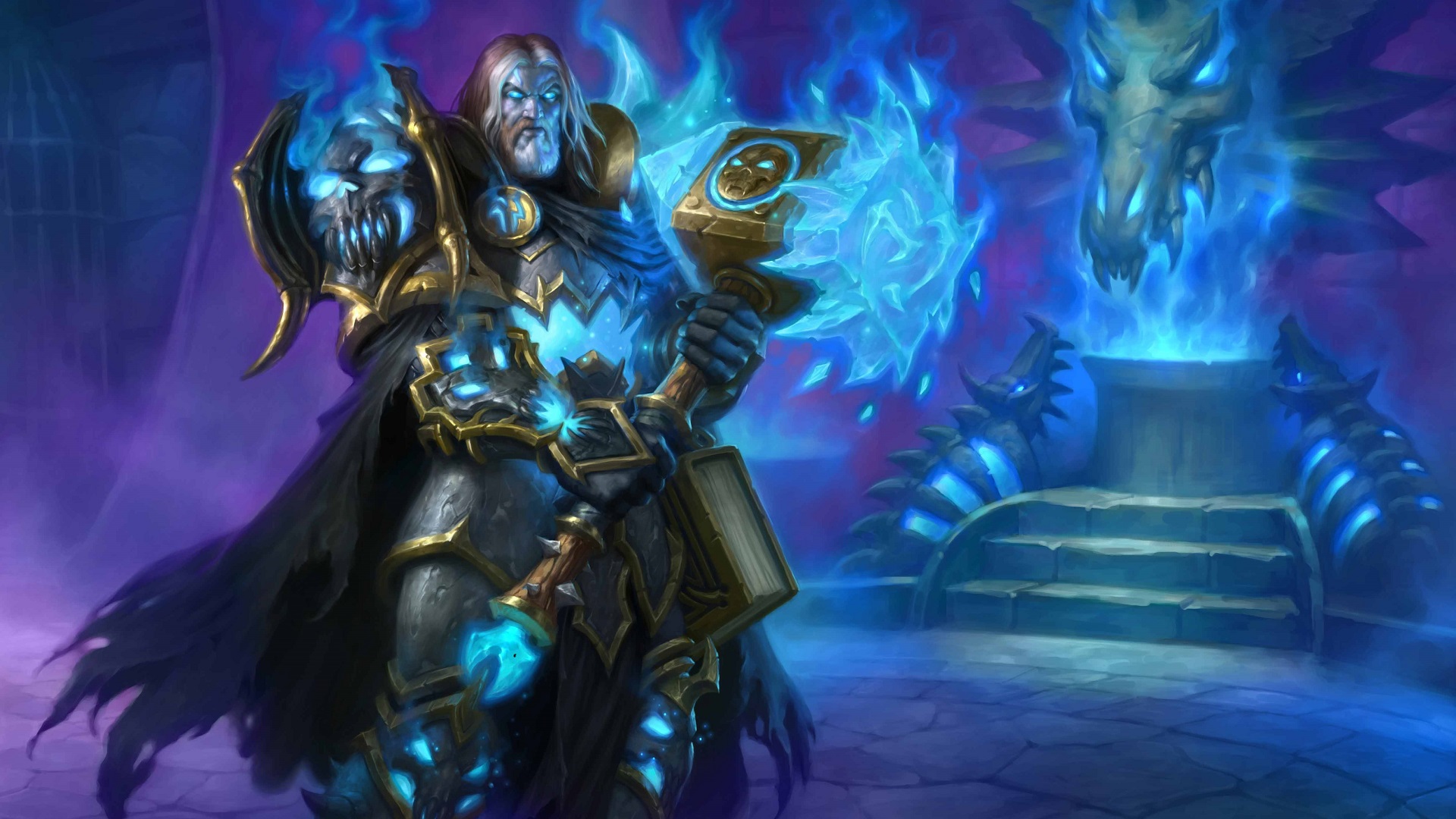 Uther the Lightbringer, Hearthstone: Heroes of Warcraft, Hearthstone, Warcraft, Cards, Artwork, Knights of the frozen throne, Death Knight, Video games Wallpaper HD / Desktop and Mobile Background
