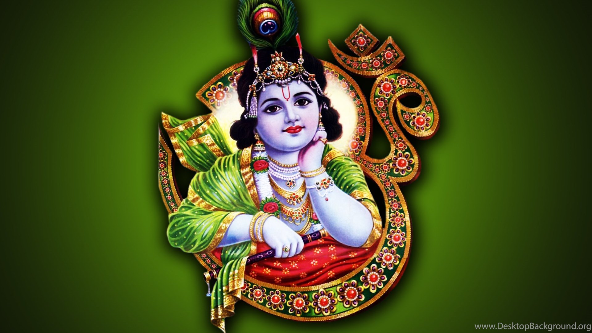 Lord Krishna Om Symbol Wallpaper Desktop Background