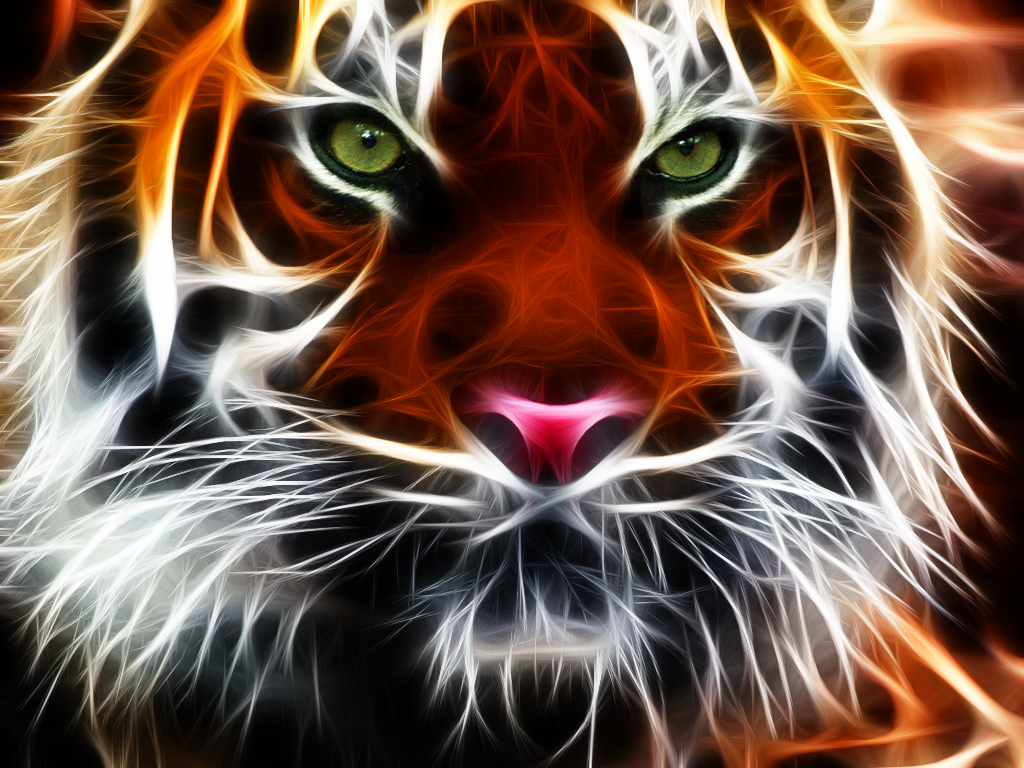Electric Tiger. Wild animals photography, Fractal art, Animal photography