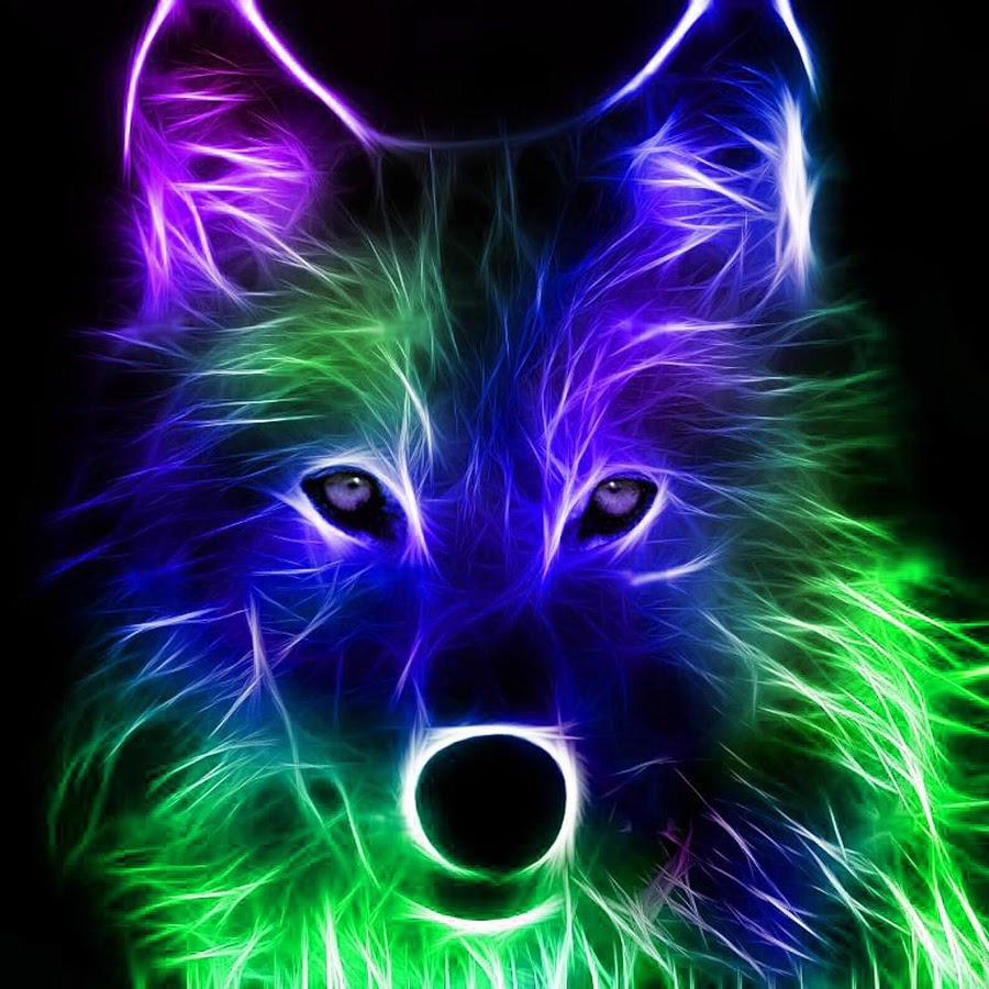 wallpaper android animados, neon, fractal art, canidae, electric blue, wildlife