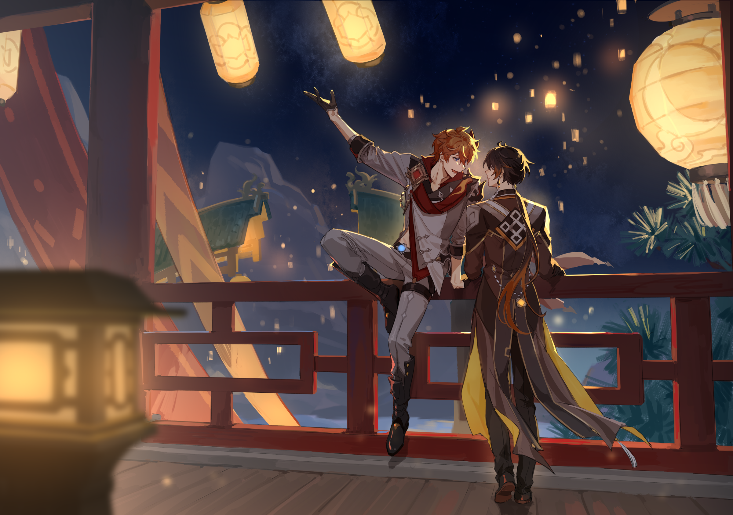 Tartaglia Childe, Zhongli (Genshin Impact) HD Wallpaper