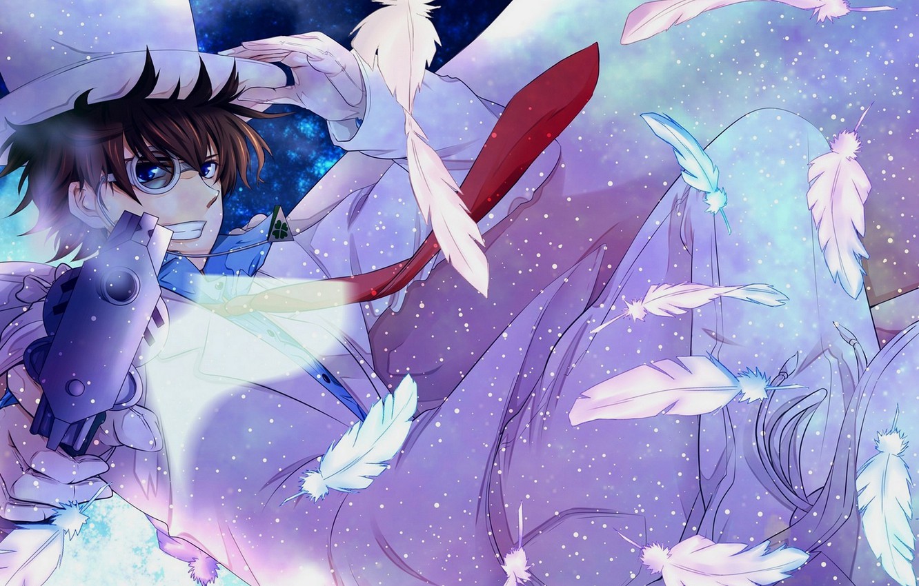 Photo Wallpaper Gun, Anime, Art, Guy, Detective Conan, Kaito 1412 Wallpaper HD