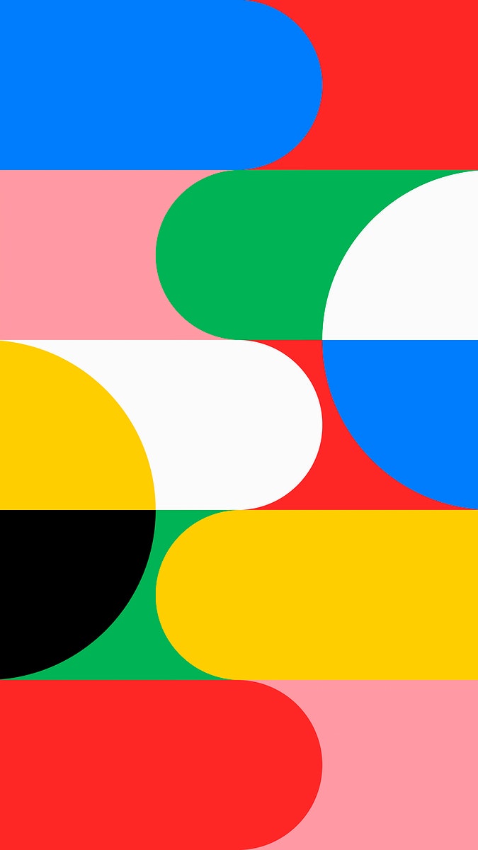 Bauhaus iPhone wallpaper, colorful primary