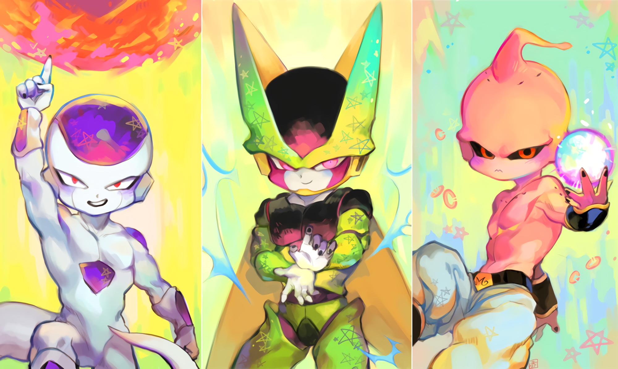 Chibi DBZ Villains by 赤眼 HD Wallpaper