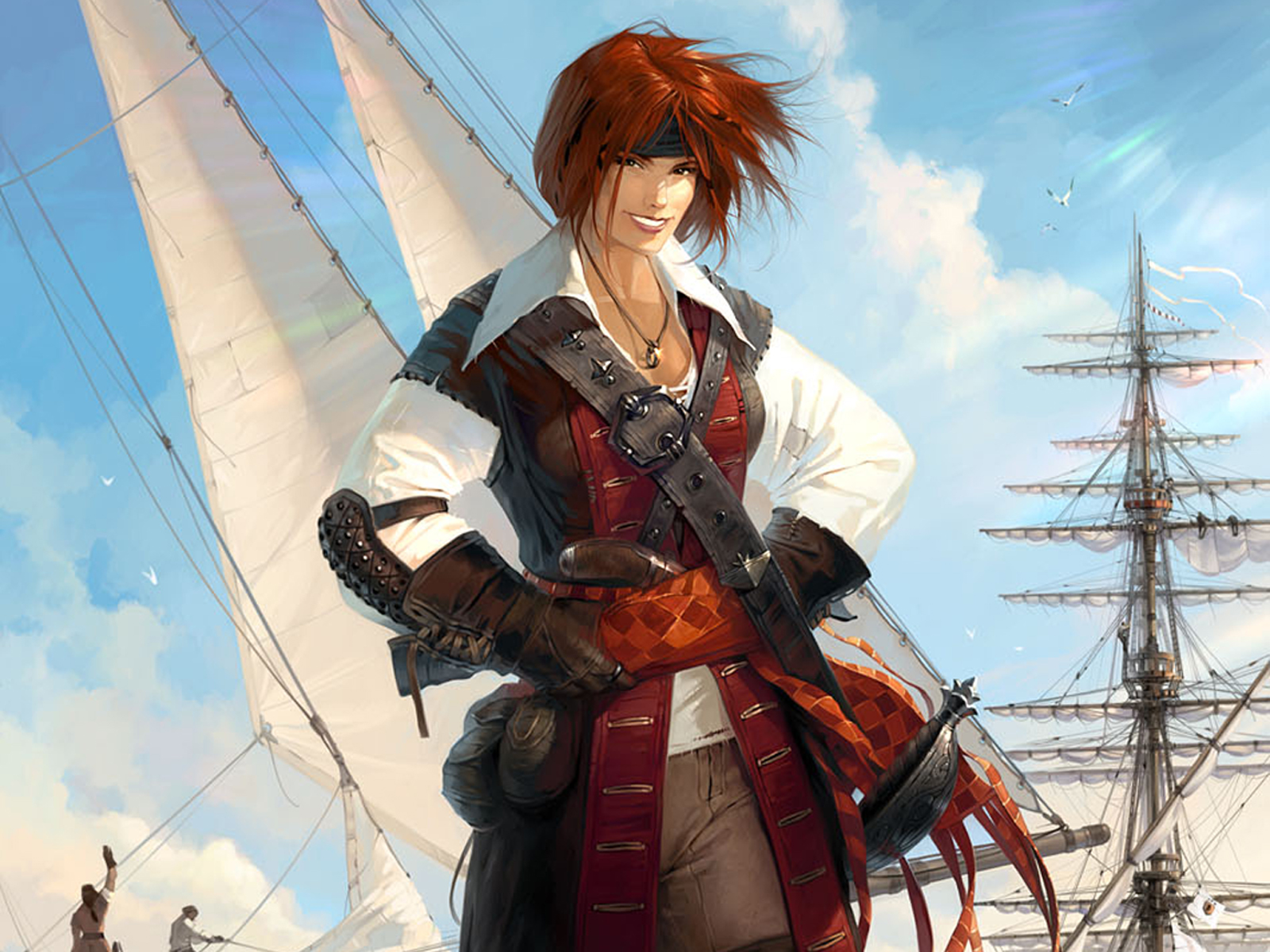 Pirate Woman Redhead Wallpaper:1600x1200