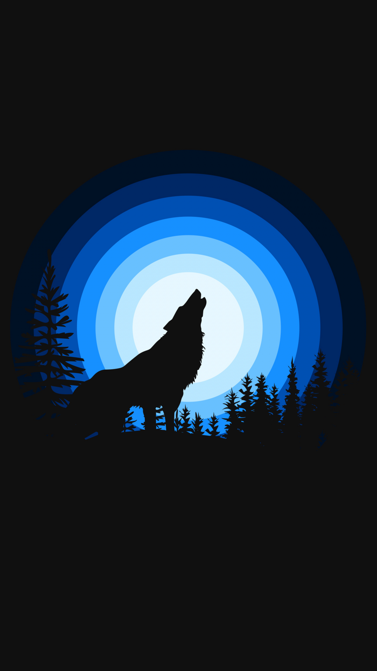 Wolf Wallpaper 4K, Howling, Silhouette, Black Background, Blue, Black Dark