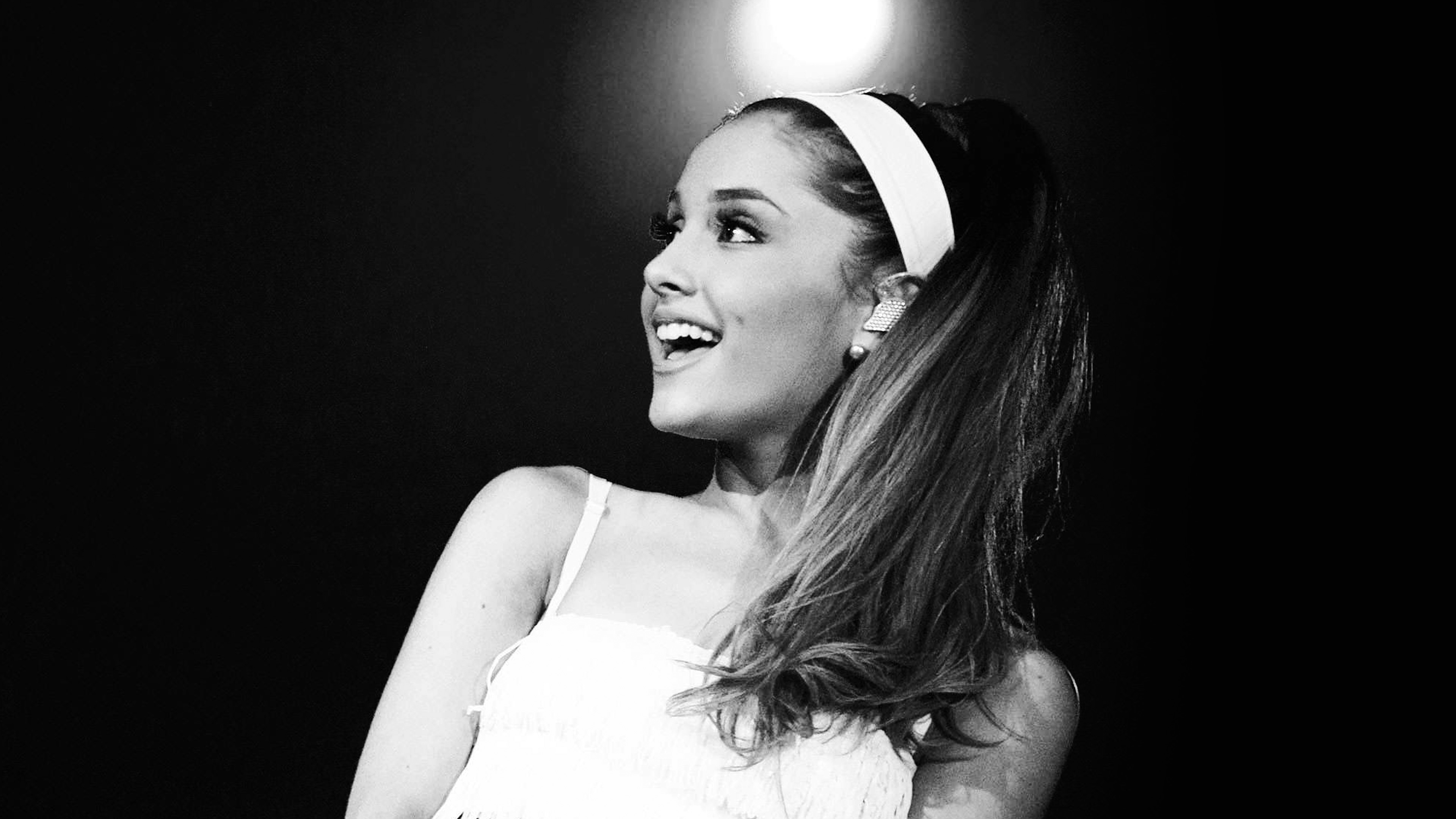 wallpaper for desktop, laptop. ariana grande dark bw sing
