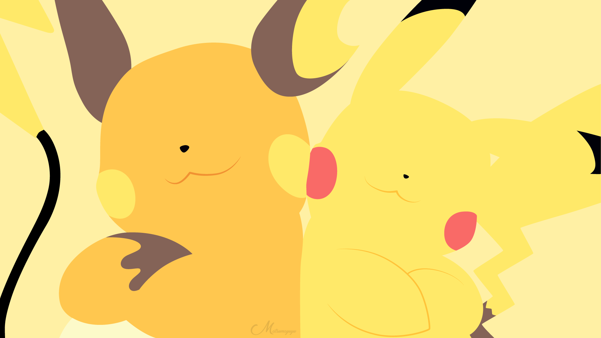 Pikachu and Raichu by matsumayu HD Wallpaper