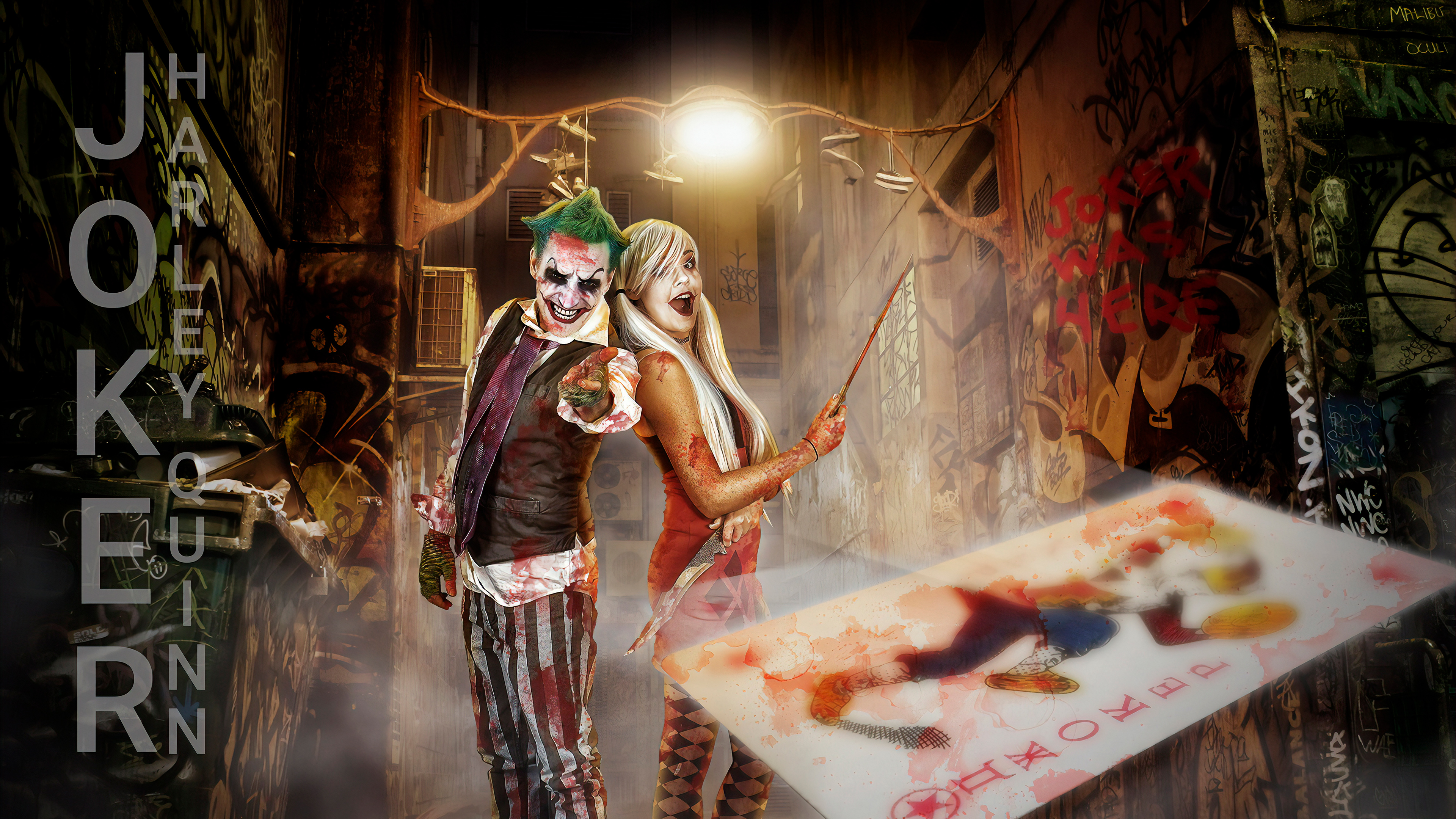 Wallpaper 4k Joker And Harley Quinn Cosplay Photography Wallpaper