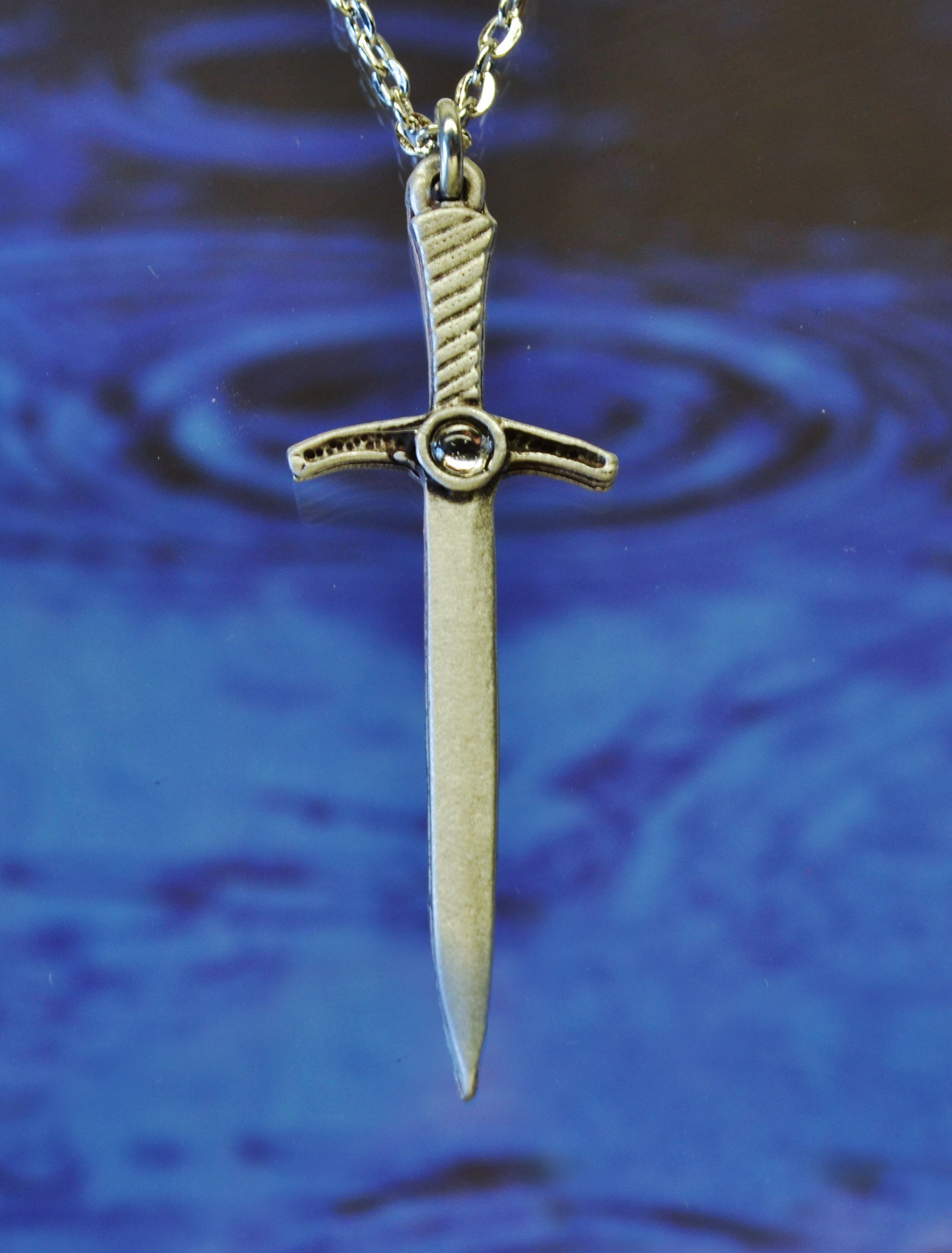 Claymore Sword Necklace. Fine Pewter with Swarovski Crystal. Sword necklace, Swarovski crystals, Claymore sword